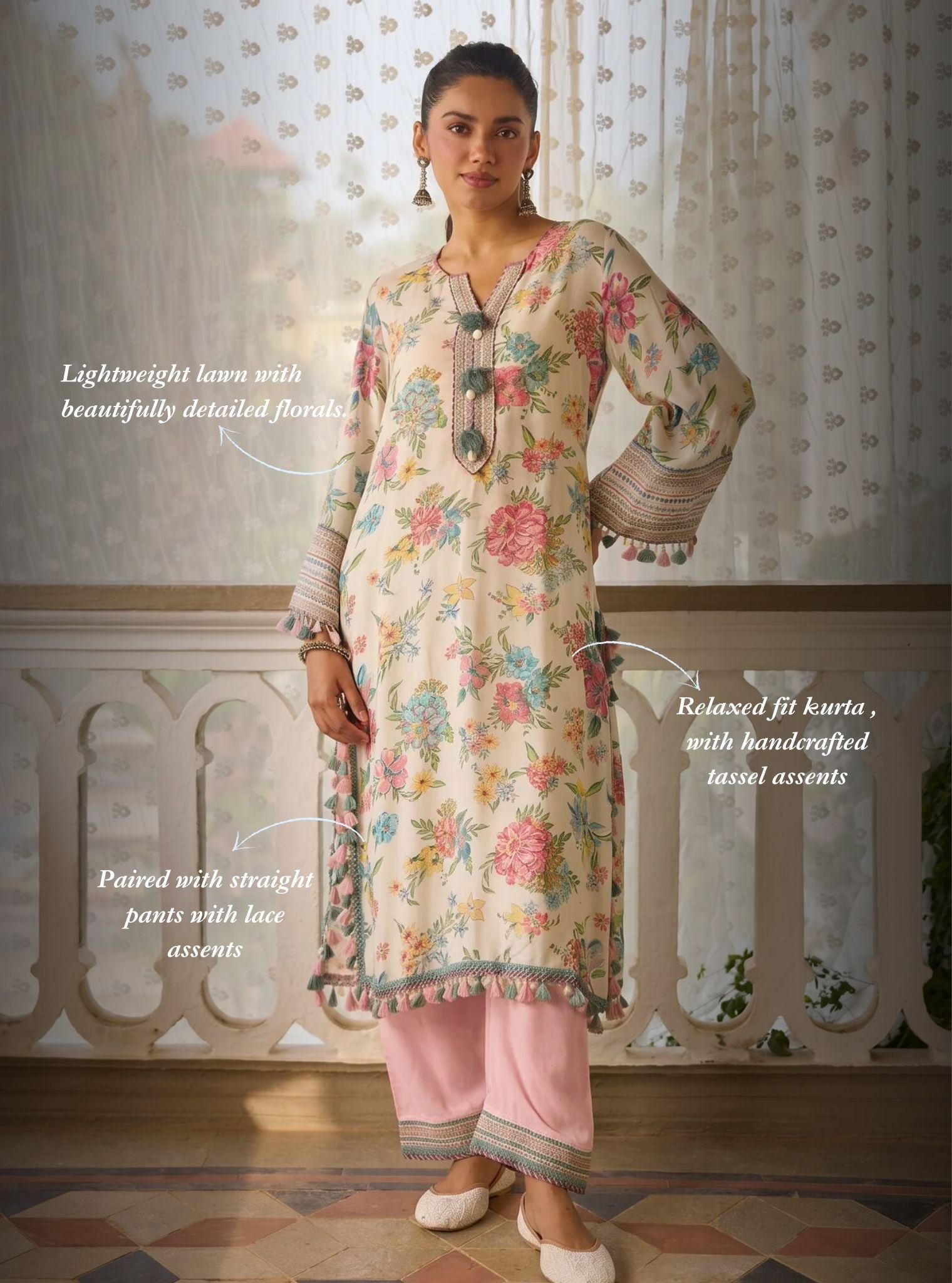 Savaan Lawn Off White Kurta Set