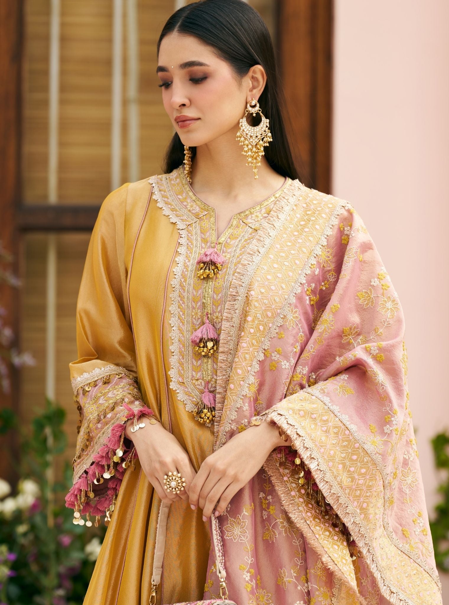 Shamili Tissue Yellow Kurta Set