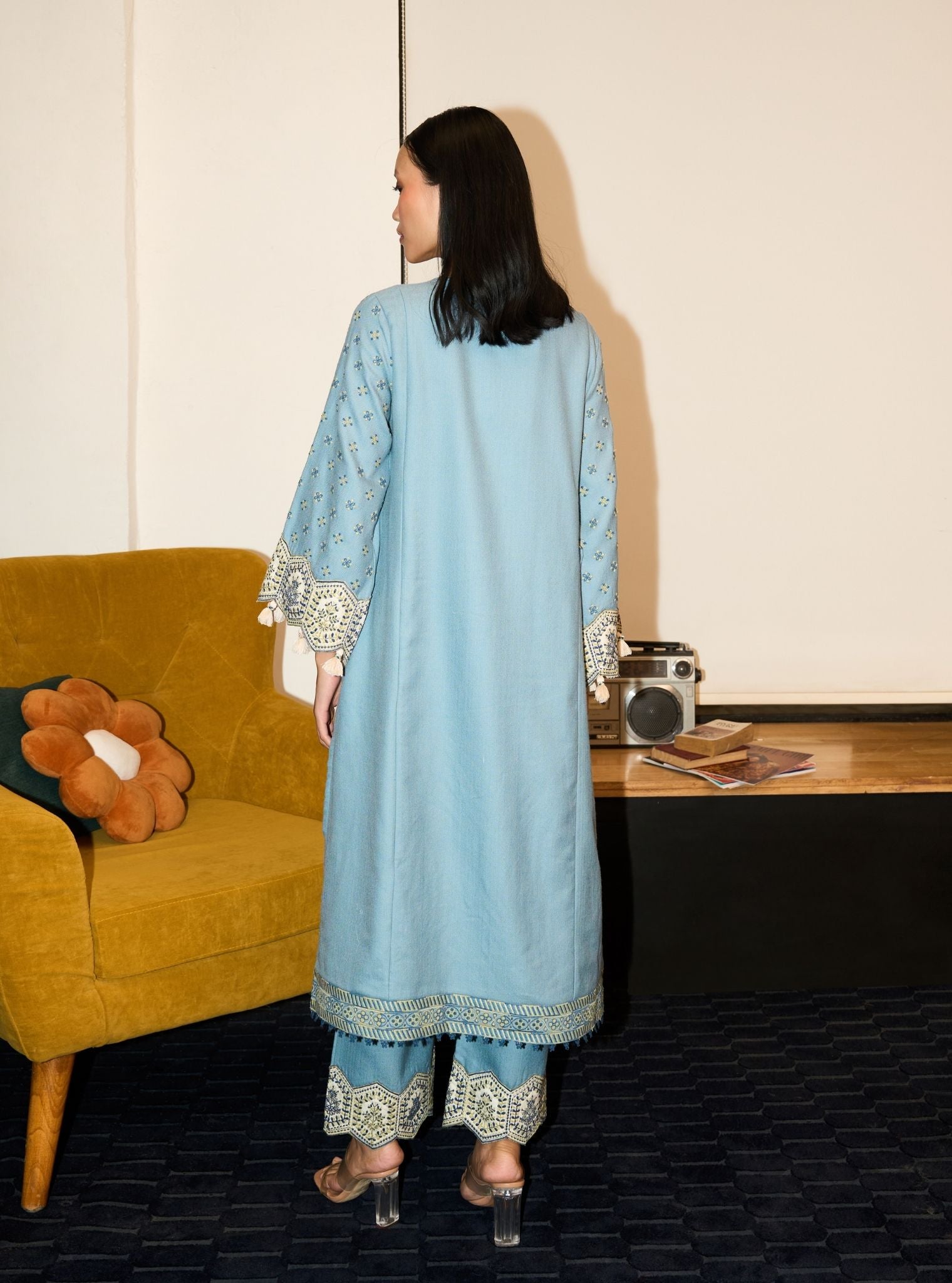 Tessa Wool Light Blue Kurta Set