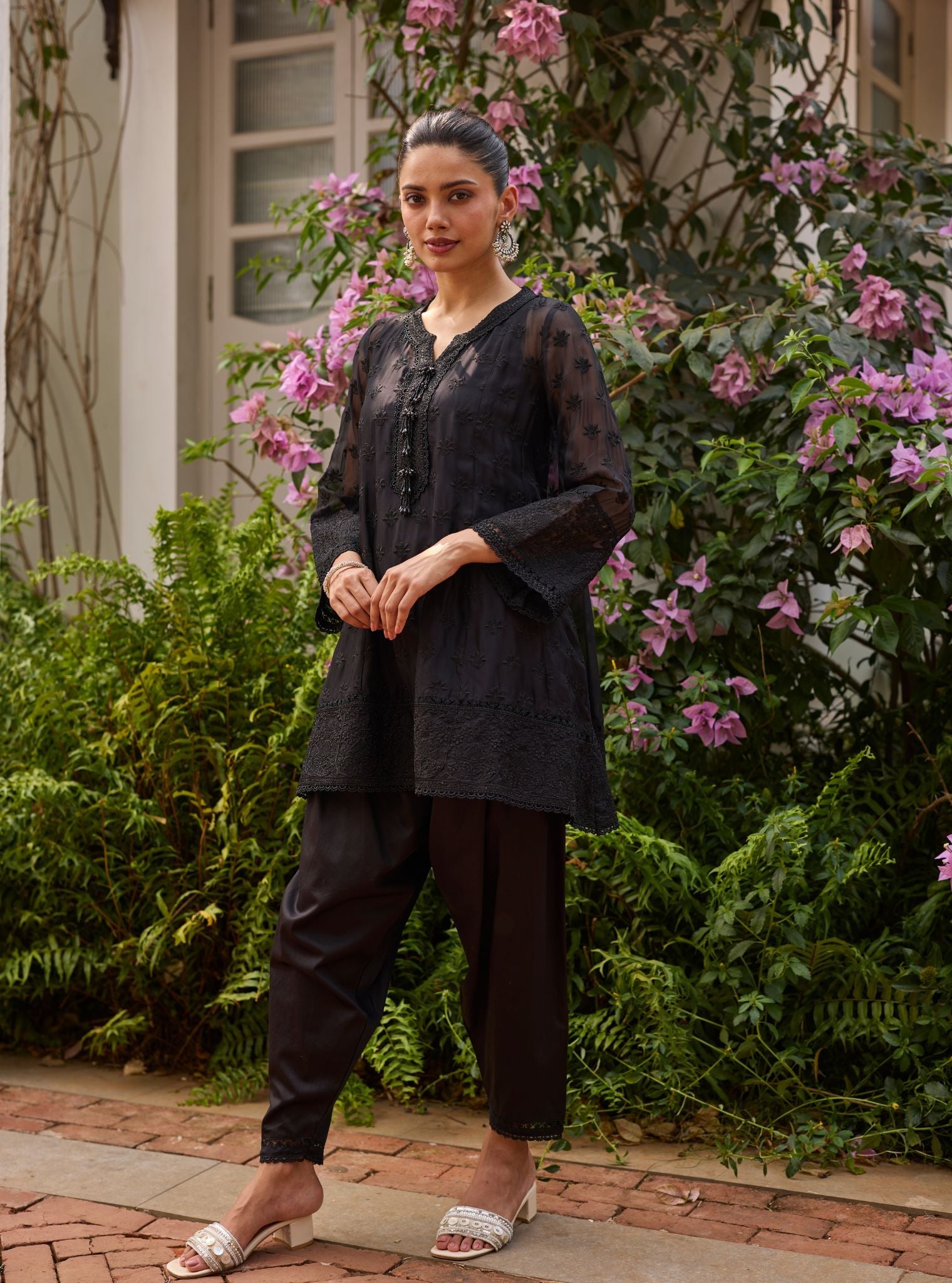 Taroa Organza Black Kurta Set