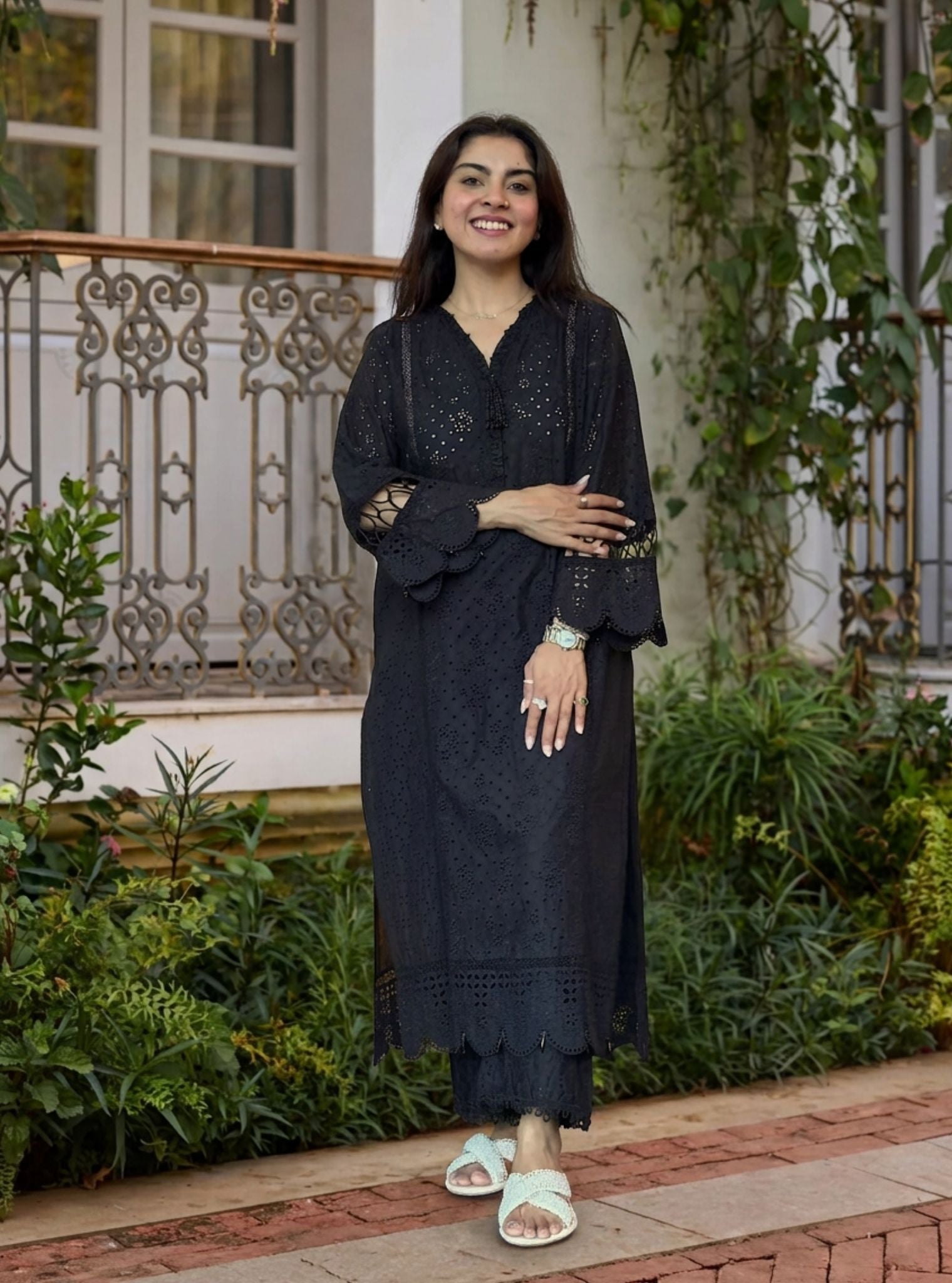 Aaira Supima Cotton Black Kurta Set
