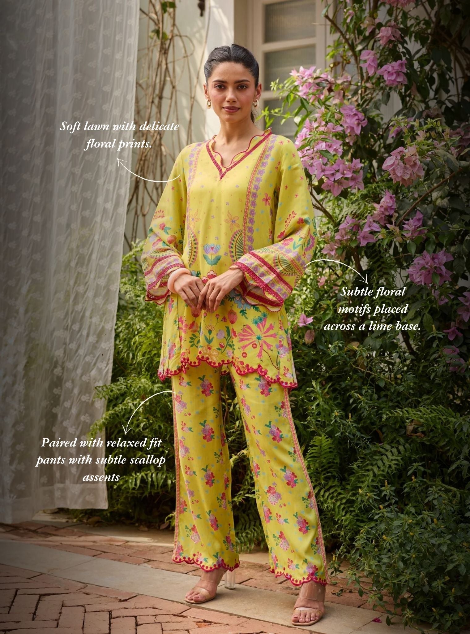 Easha Lawn Lime Co-ord Set