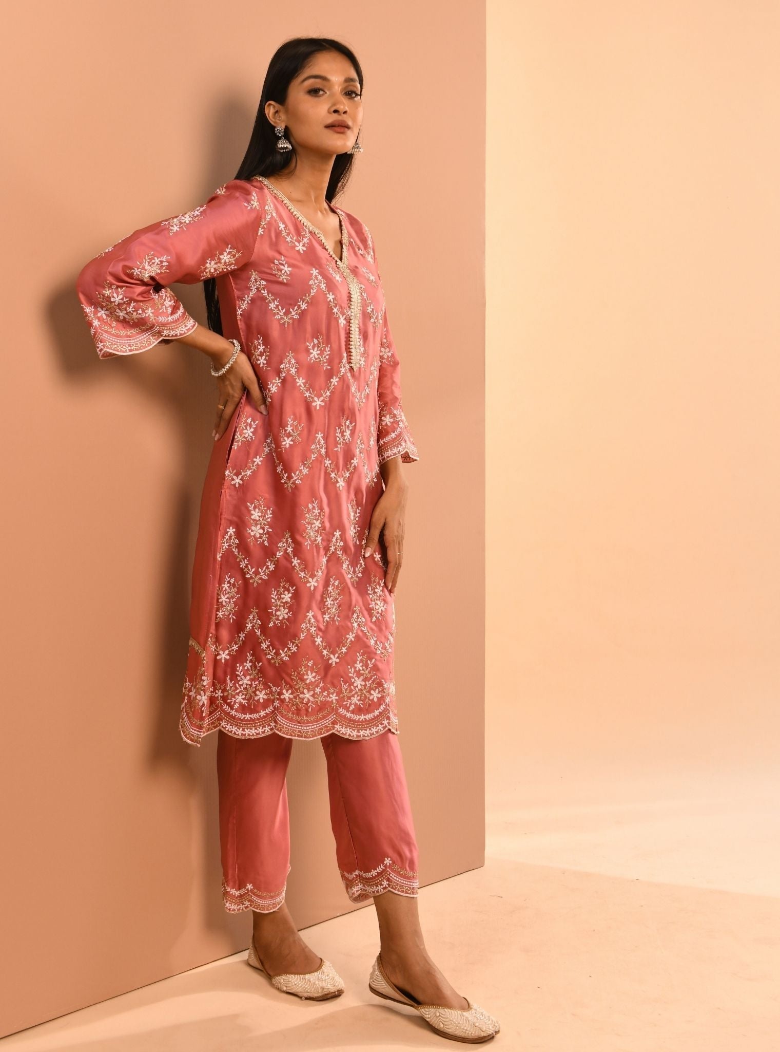 Valaya Cupro Mauve Kurta Set