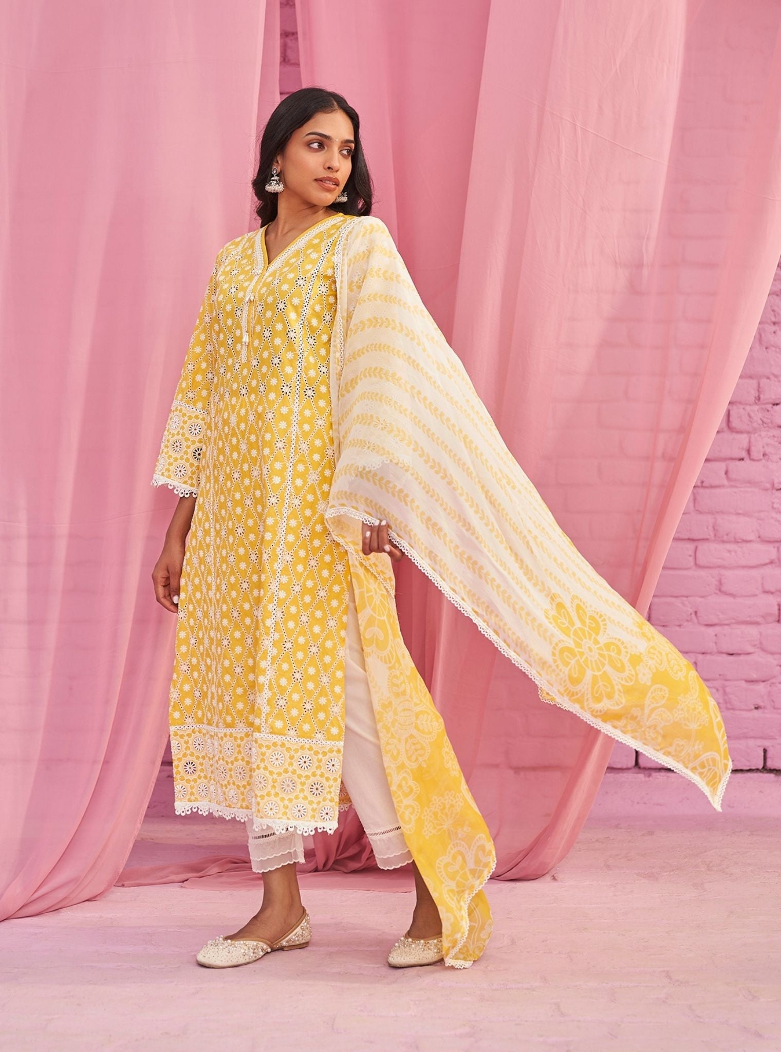 Mulmul Supima Cotton Asti Yellow Kurta