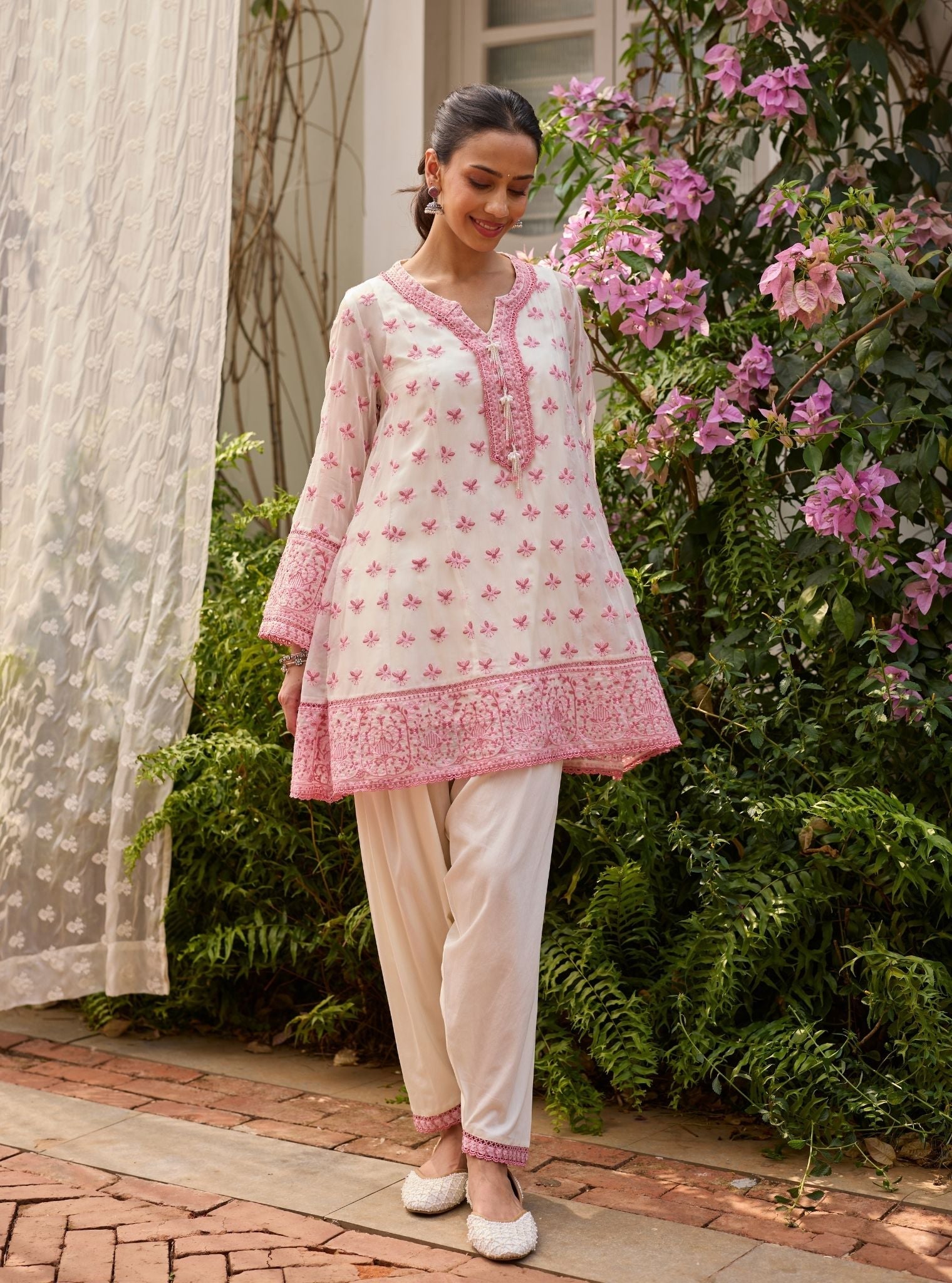 Taroa Organza Off White Kurta Set