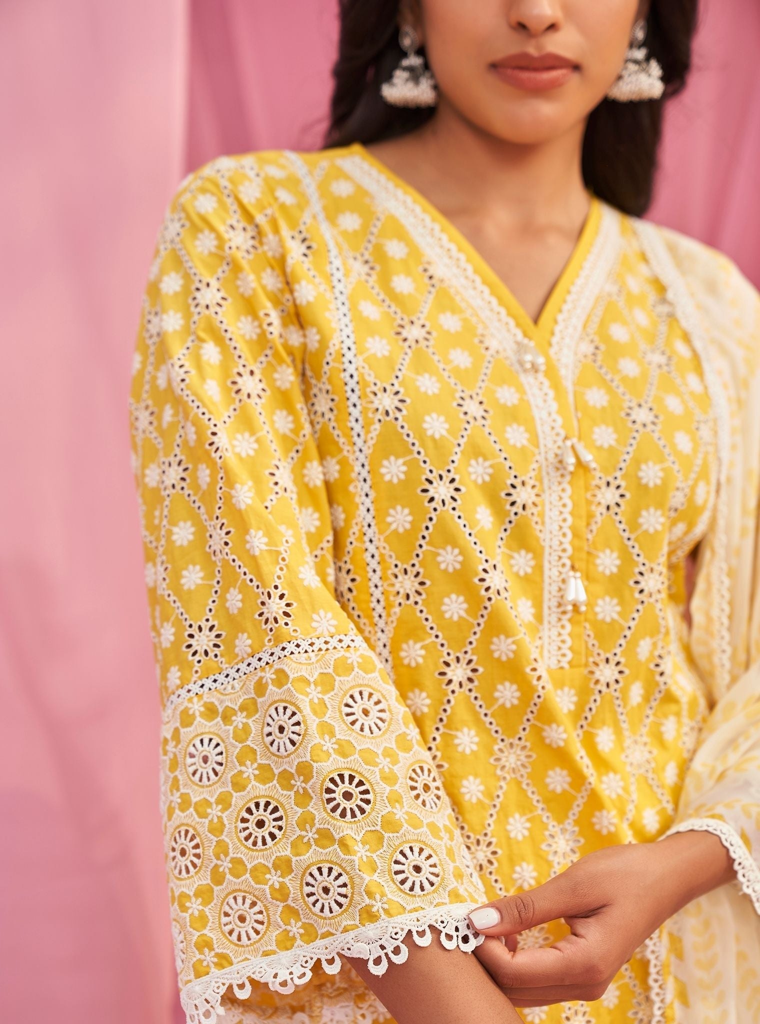 Mulmul Supima Cotton Asti Yellow Kurta