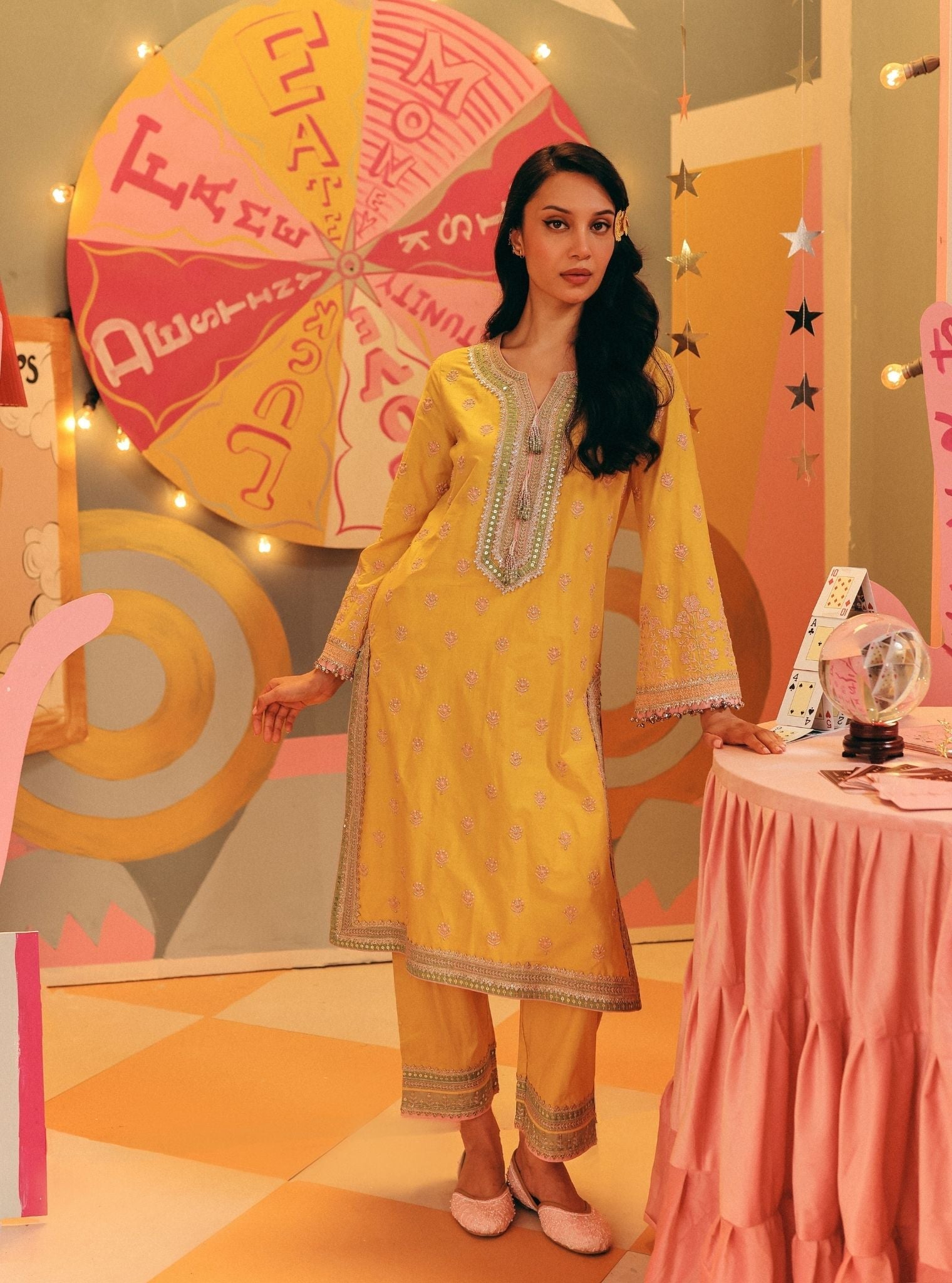 Misa Supima Cotton Yellow Kurta Set