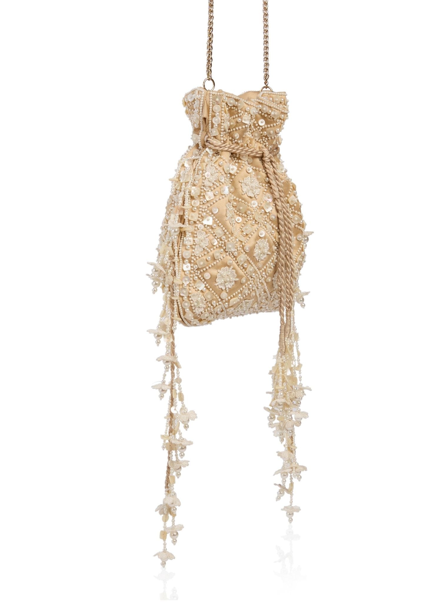 Blooming Dale Light Gold Potli Bag