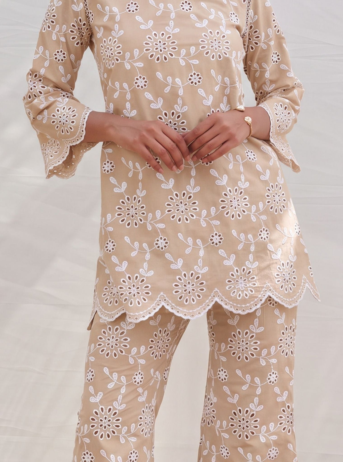 Myrtle Supima Cotton Beige Co-ord Set