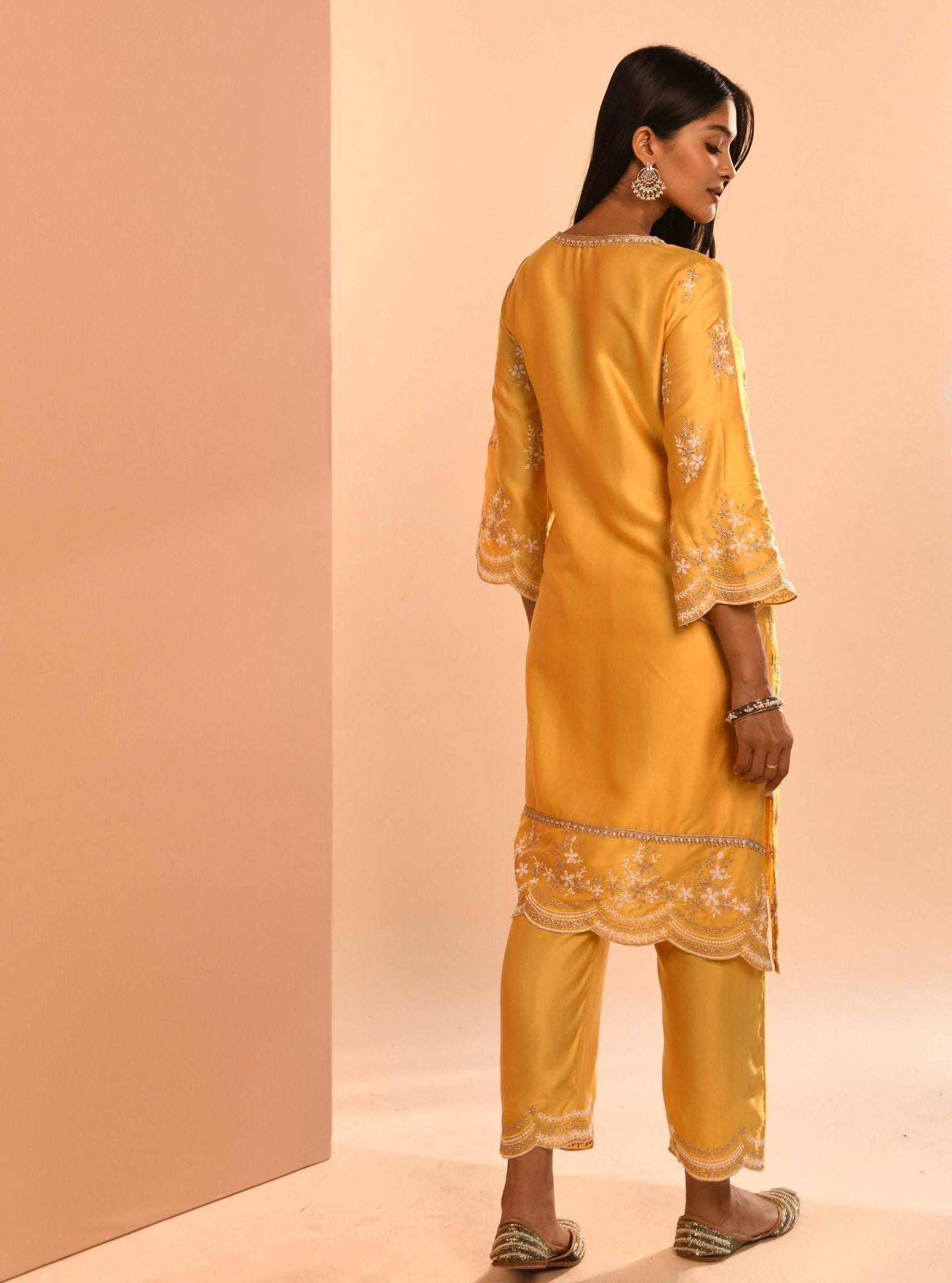 Mulmul Cupro Valaya Yellow Pant