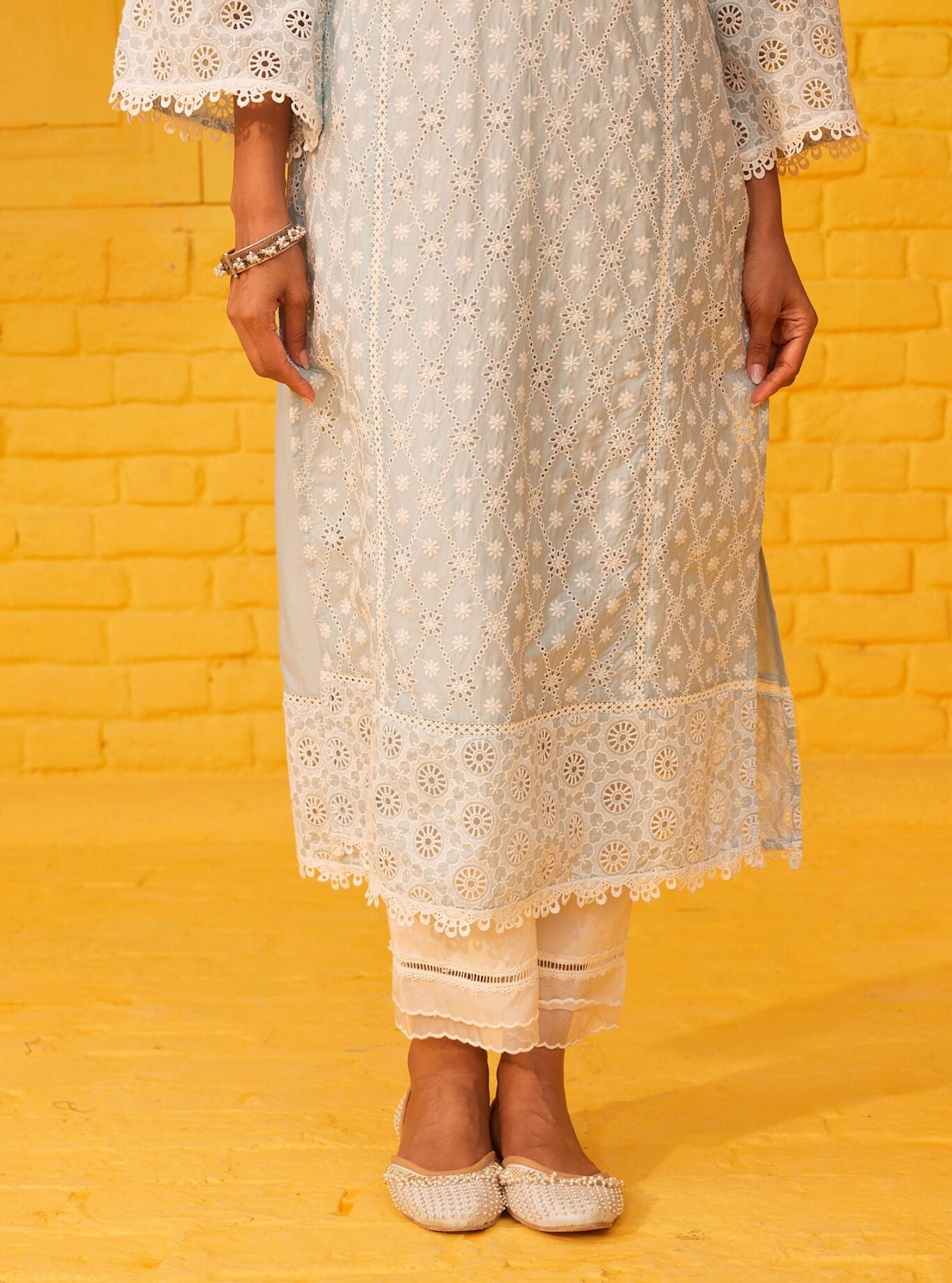 Asti Supima Cotton Off White Kurta Set