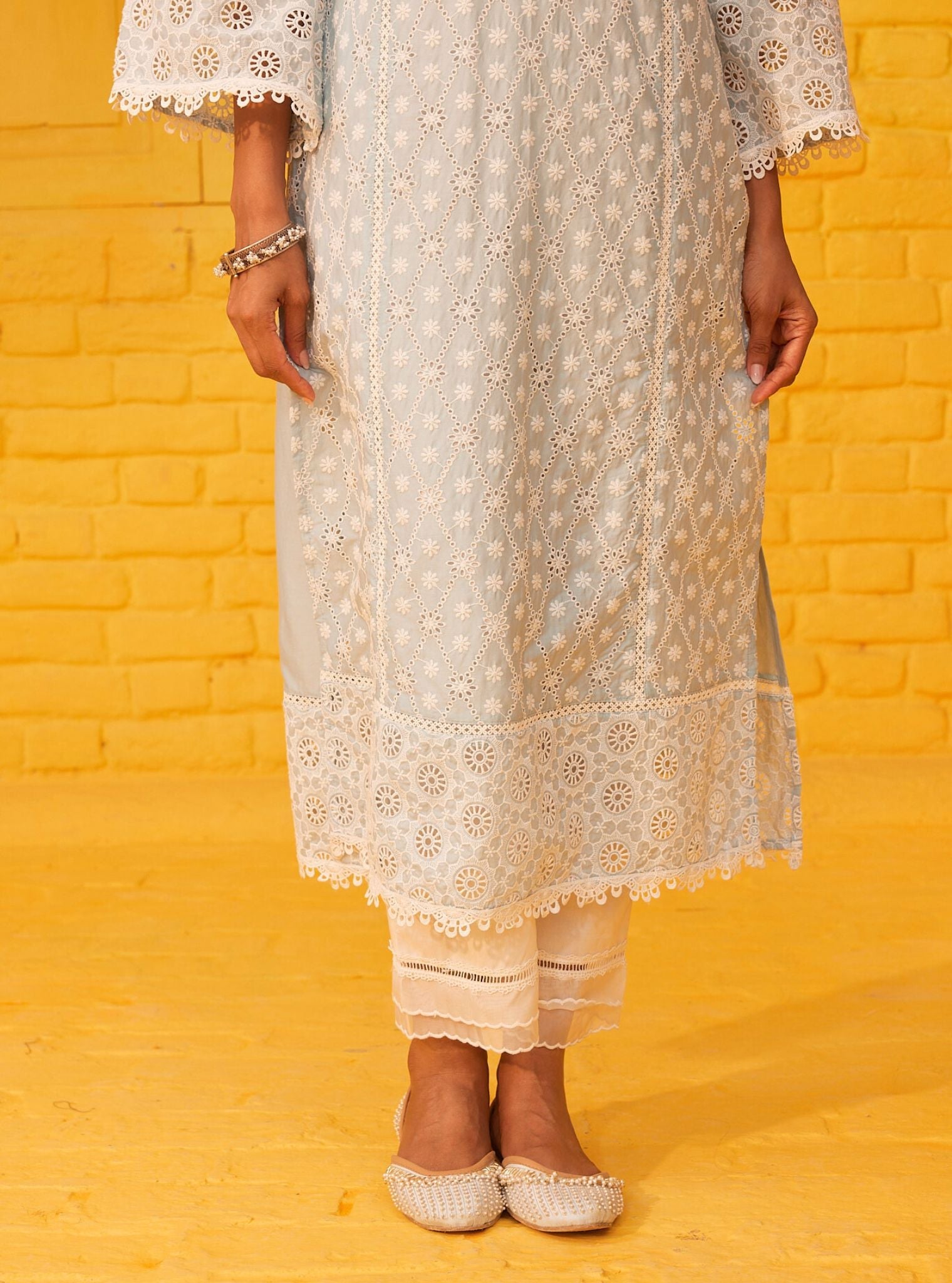 Mulmul Supima Cotton Asti Light Blue Kurta