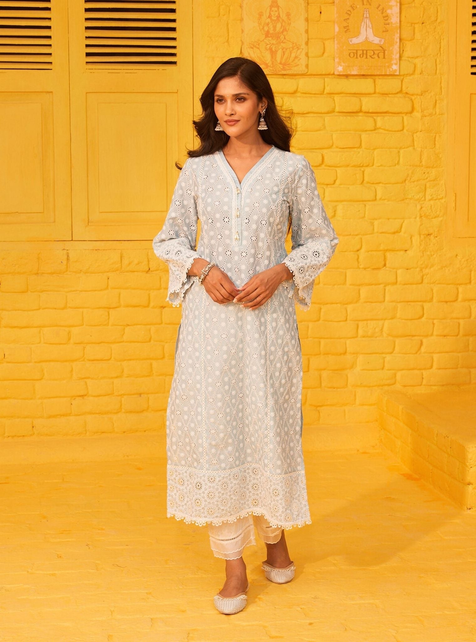 Asti Supima Cotton Off White Kurta Set