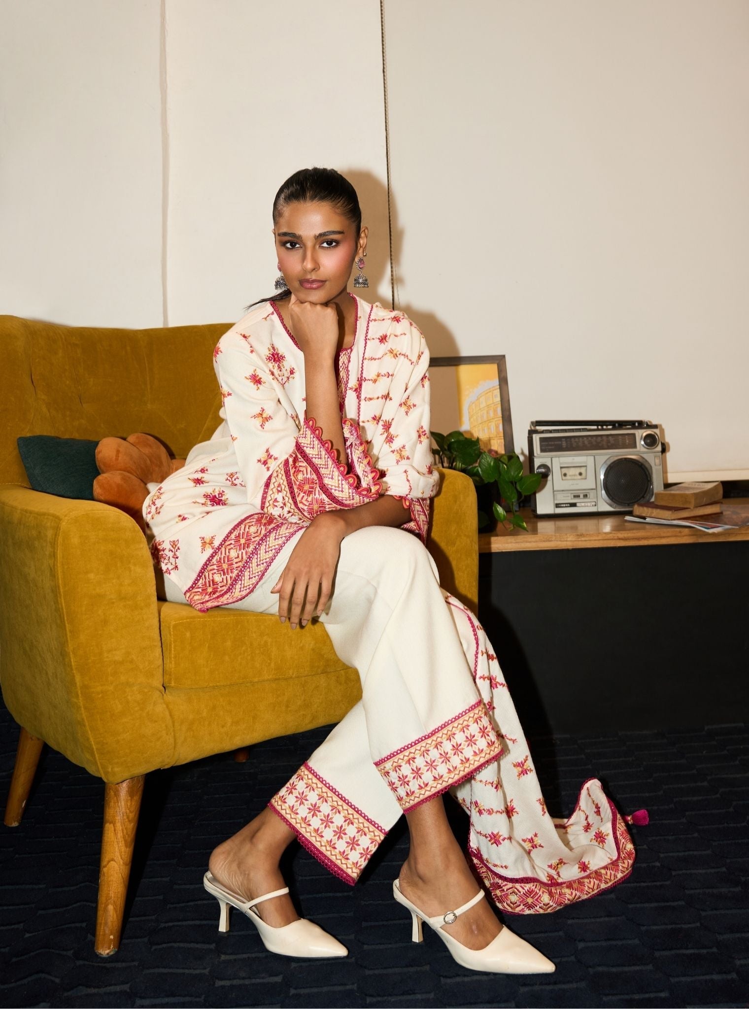 Colette Wool Off White Kurta Set