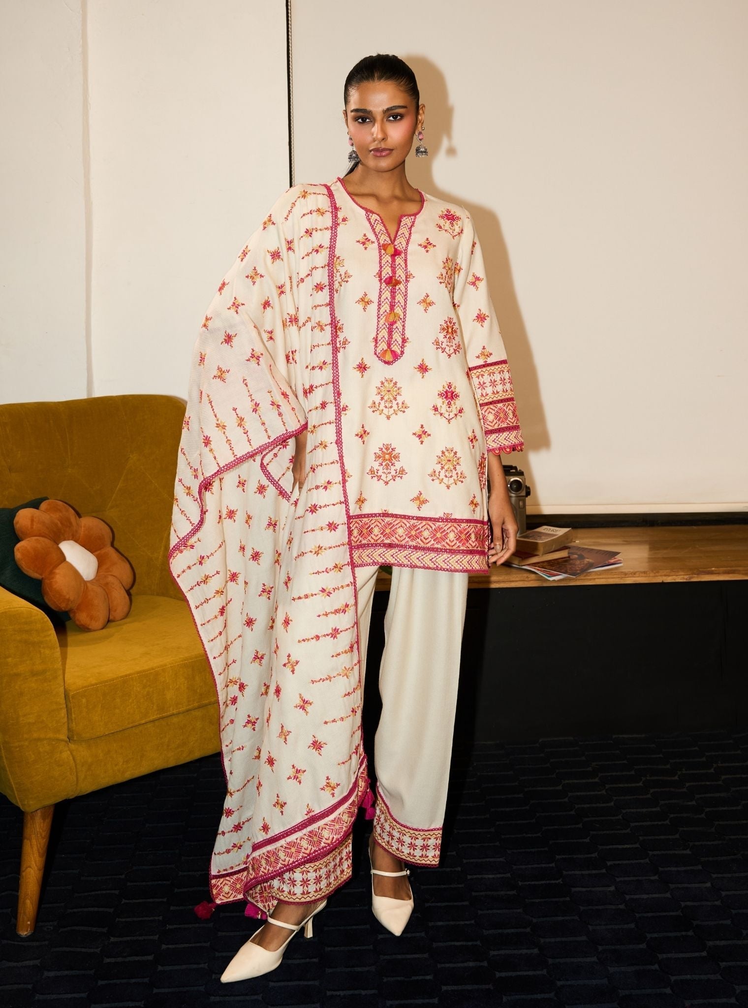 Colette Wool Off White Kurta Set