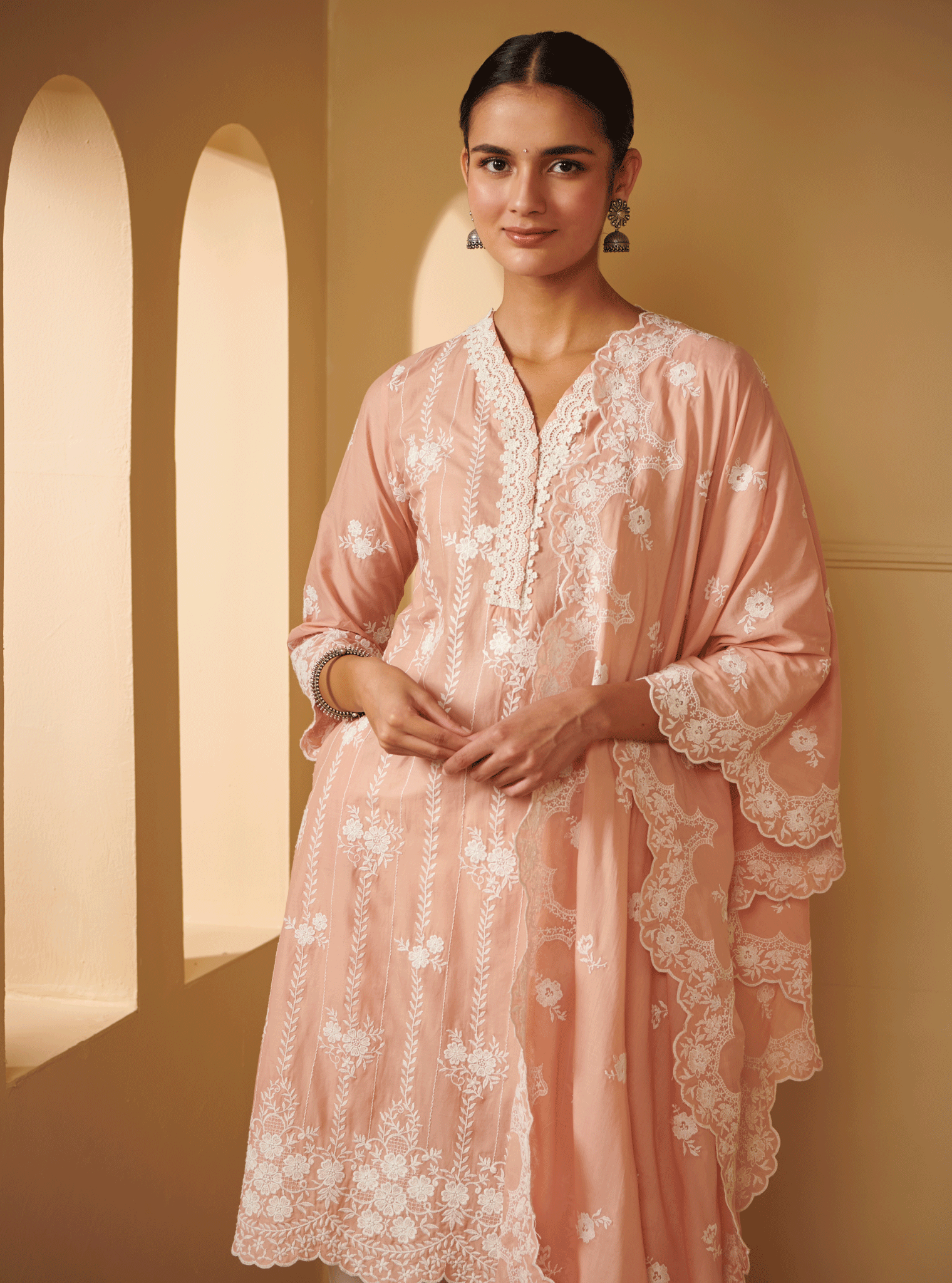 Mulmul Supima Cotton Sirsi Rose Dupatta