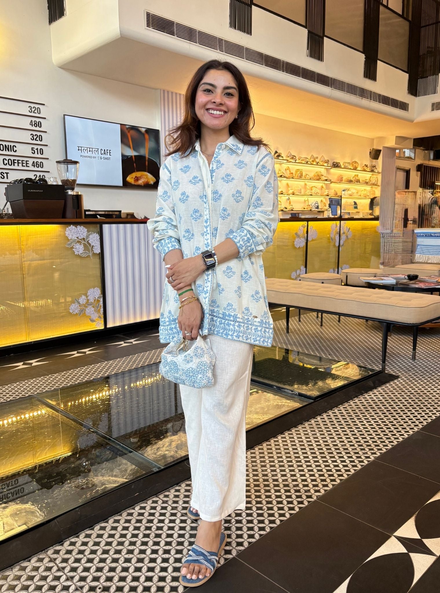 Vaani Linen Off White Shirt with Saelys Pant