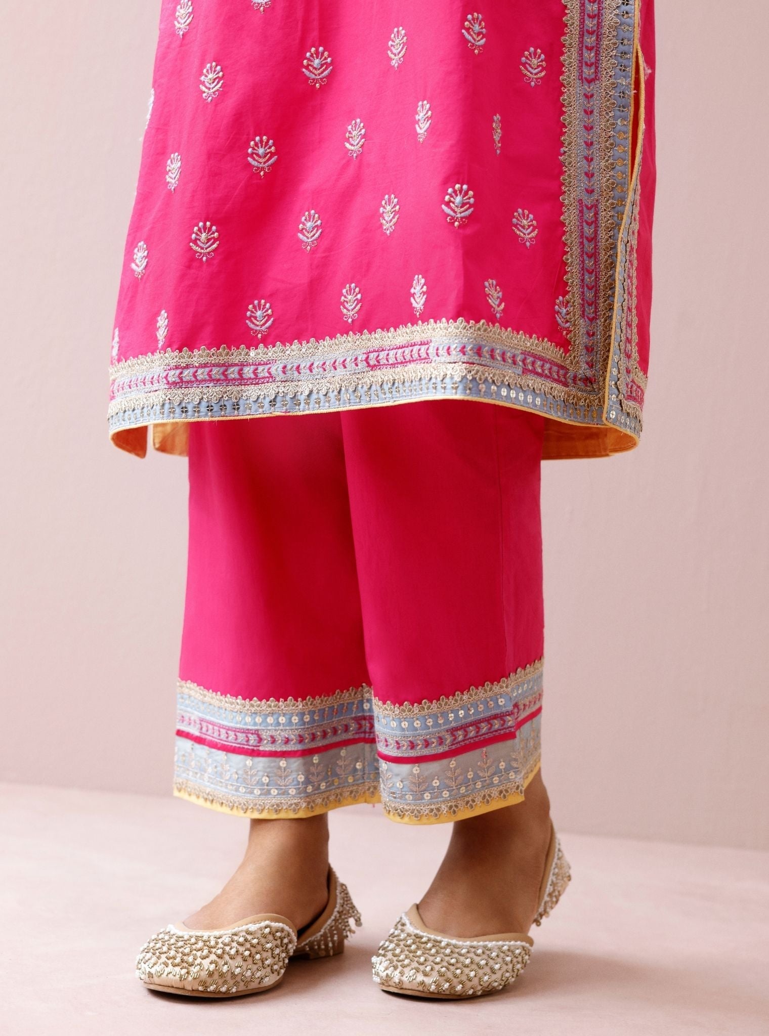 Misa Supima Cotton Fuchsia Kurta Set