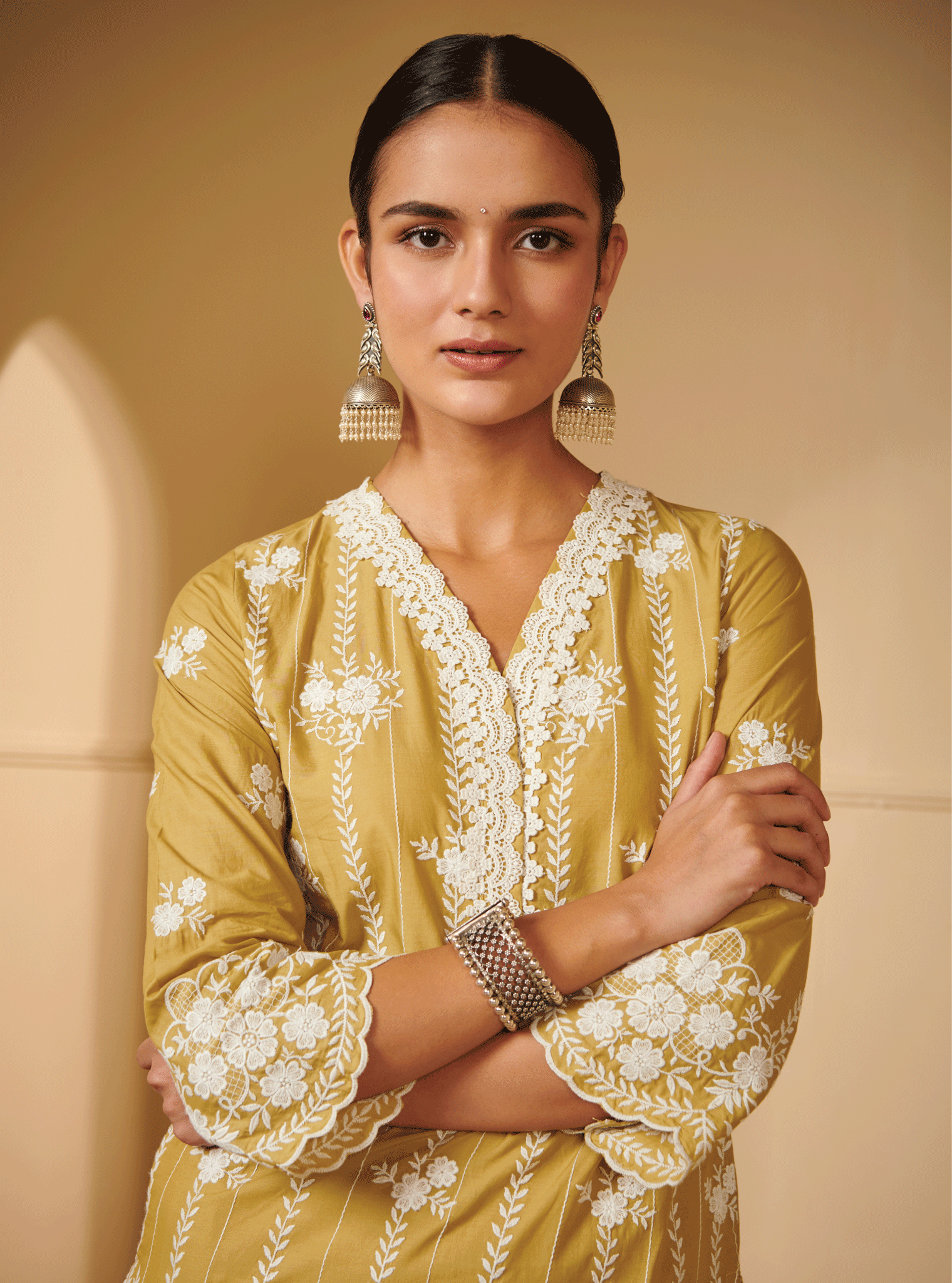 Mulmul Supima Cotton Dhansiri Green Kurta