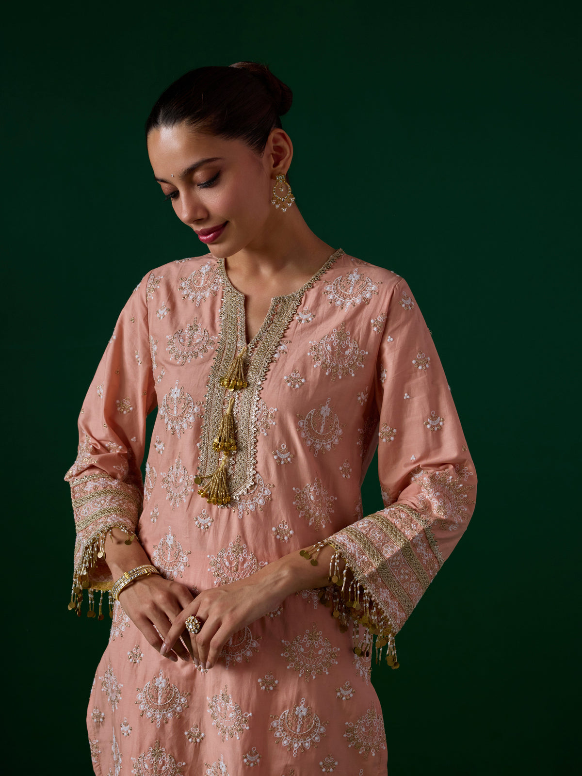Amie Supima Cotton Peach Kurta Set