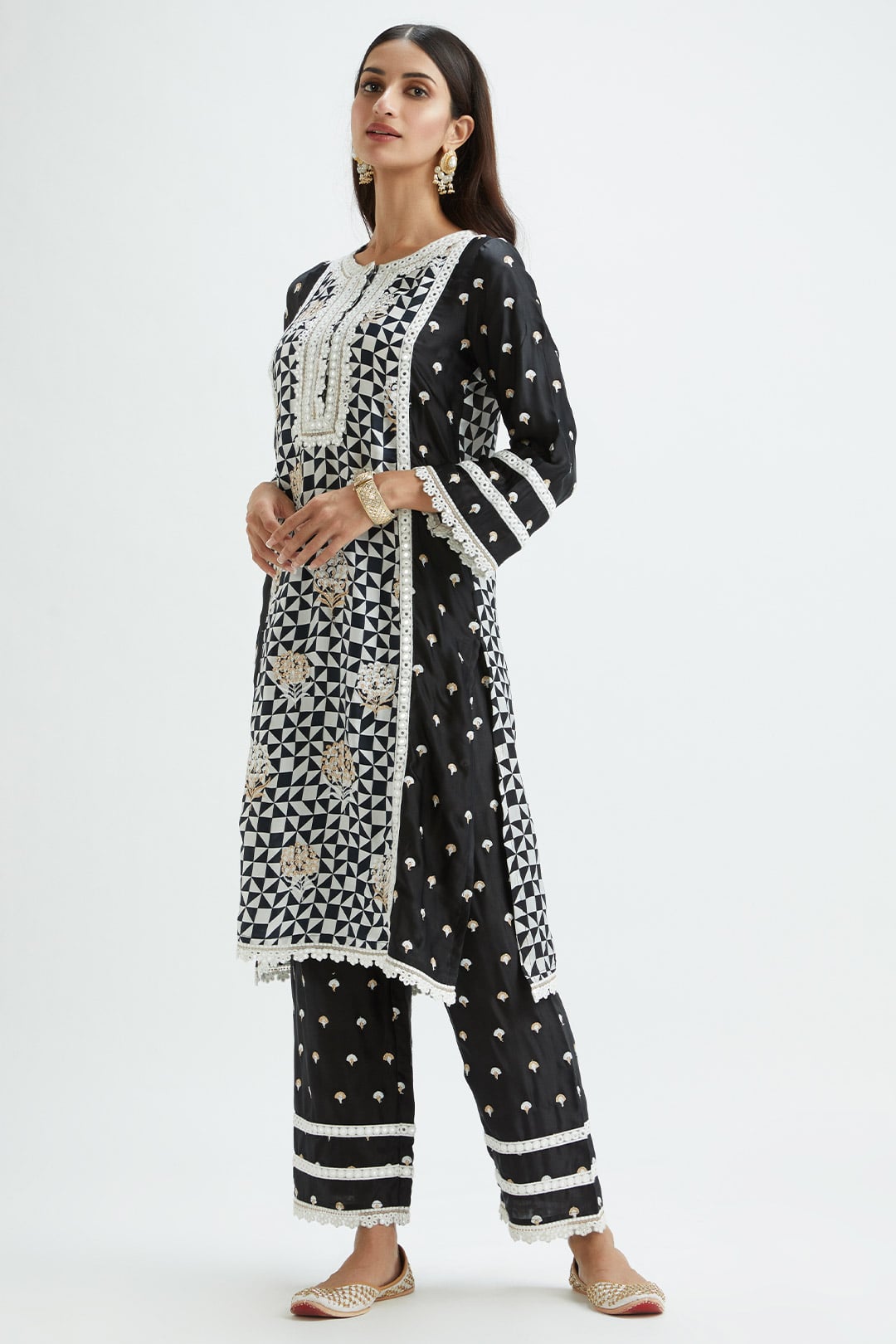 Addle Black Kurta