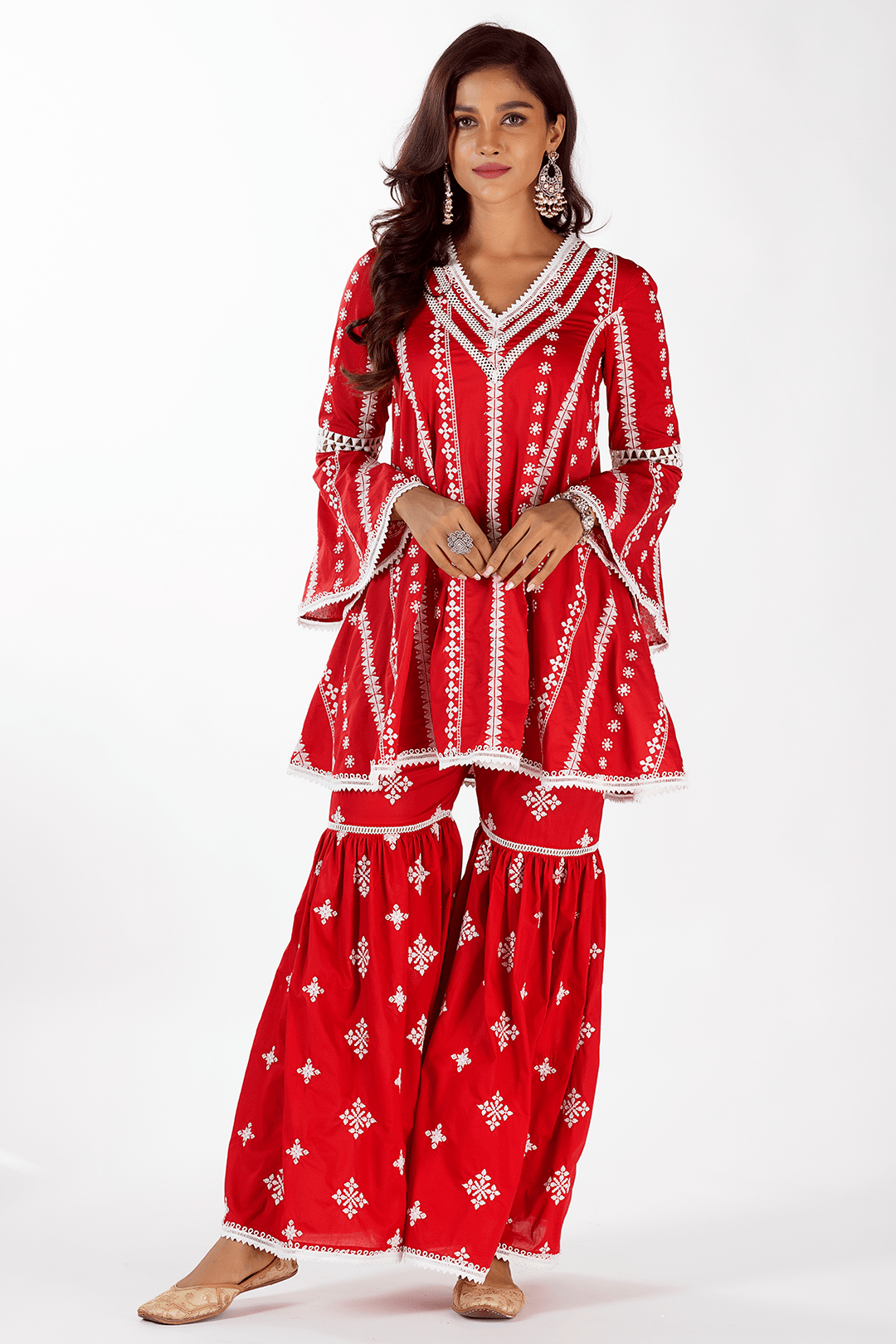 Mulmul Supima Cotton Arlo Red Garara