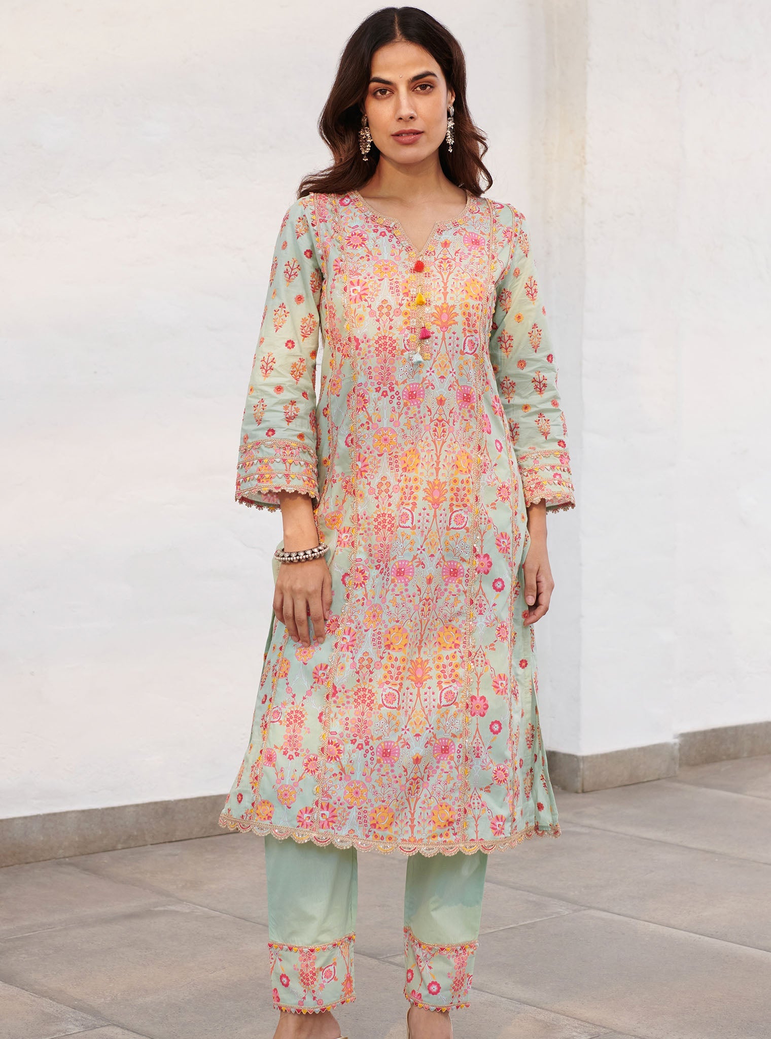 Mulmul Supima Cotton Avery Green Kurta