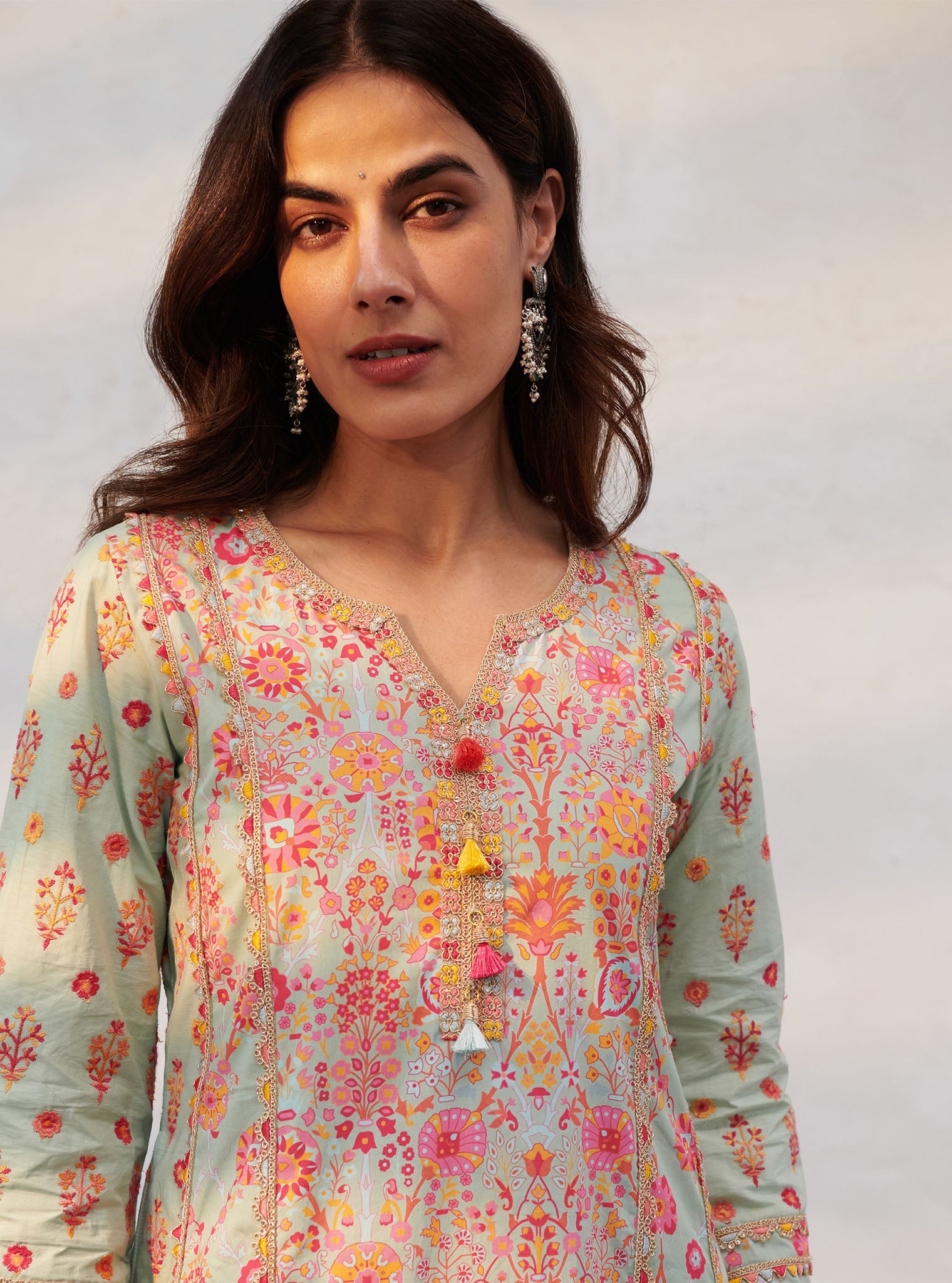 Mulmul Supima Cotton Avery Green Kurta