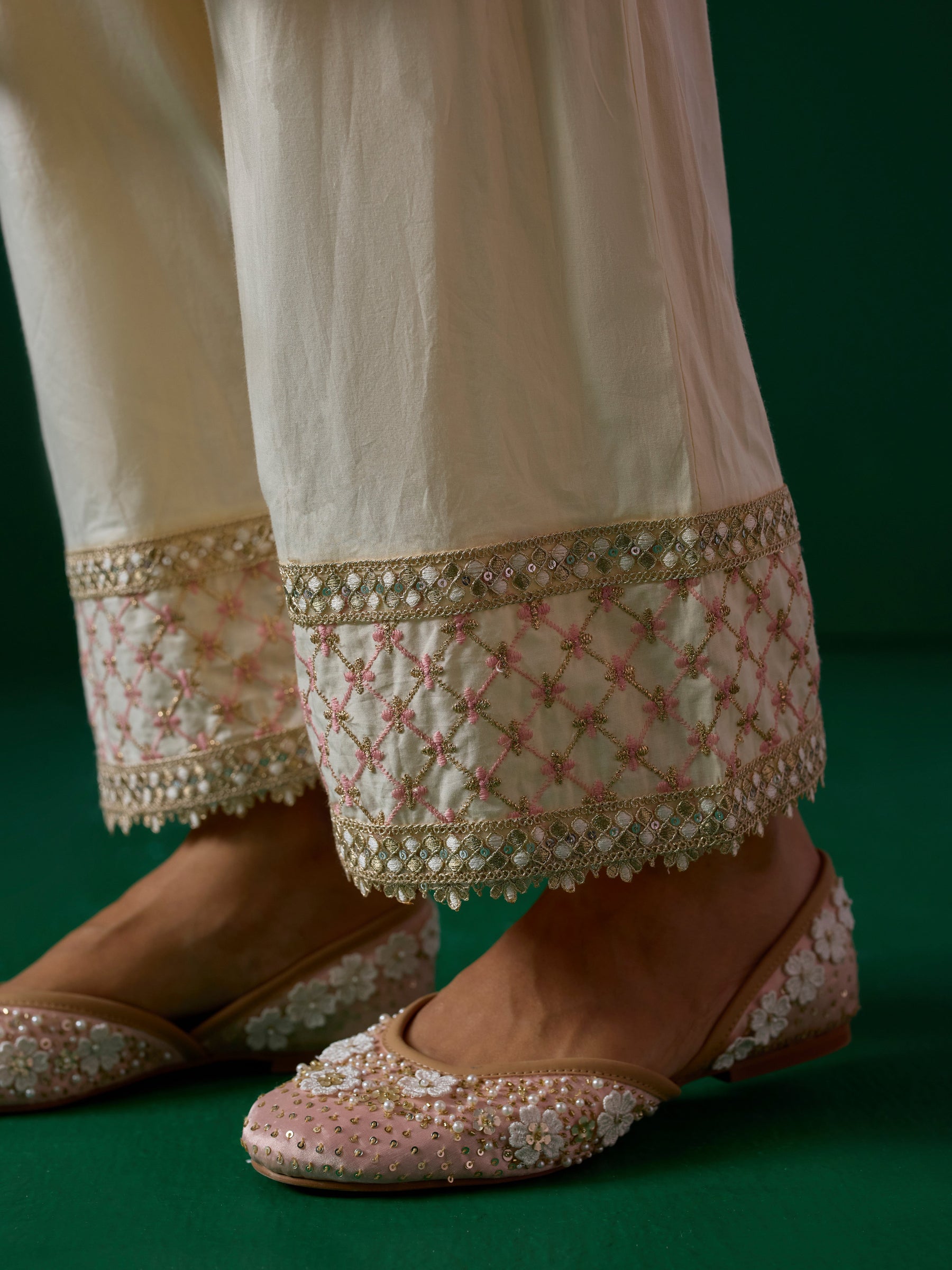 Briti Supima Cotton Off White Kurta Set