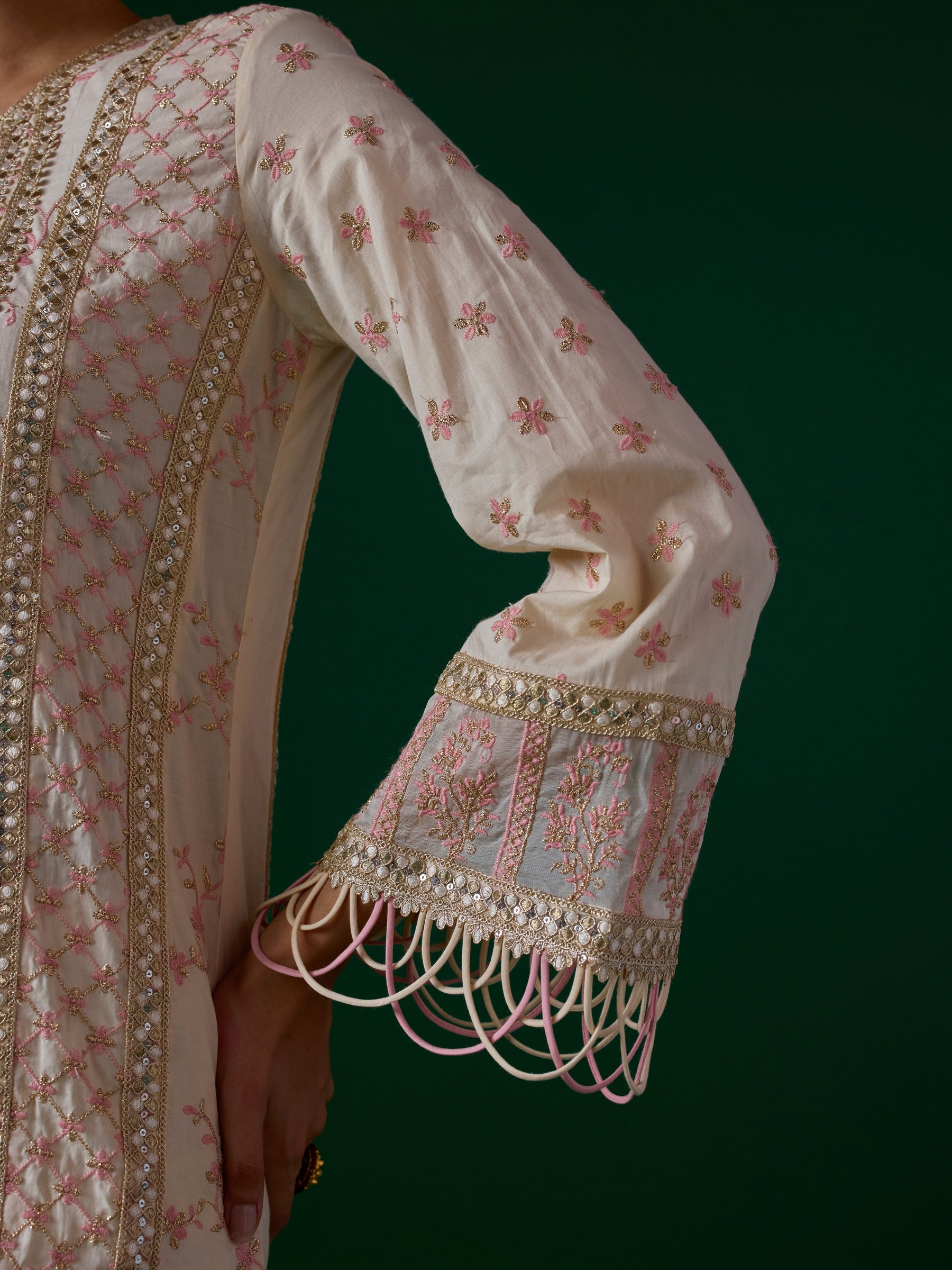 Briti Supima Cotton Off White Kurta Set