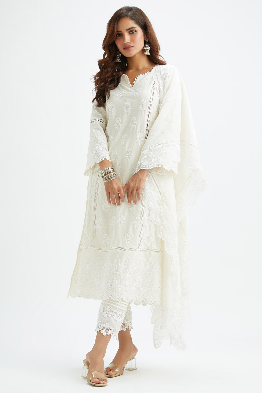 Nola Dupatta Off White
