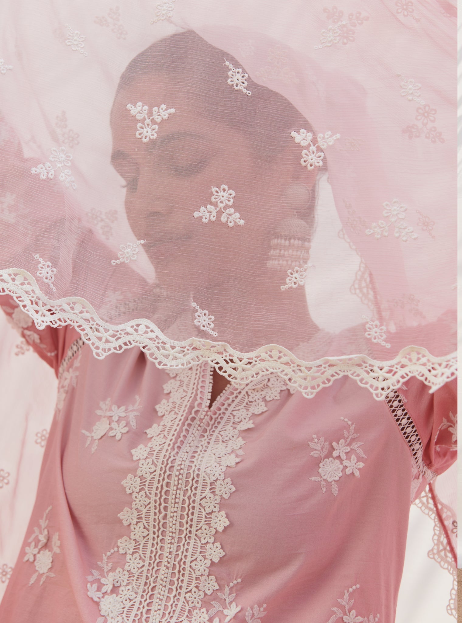 Mulmul Supima Cotton Mayem Pink Dupatta