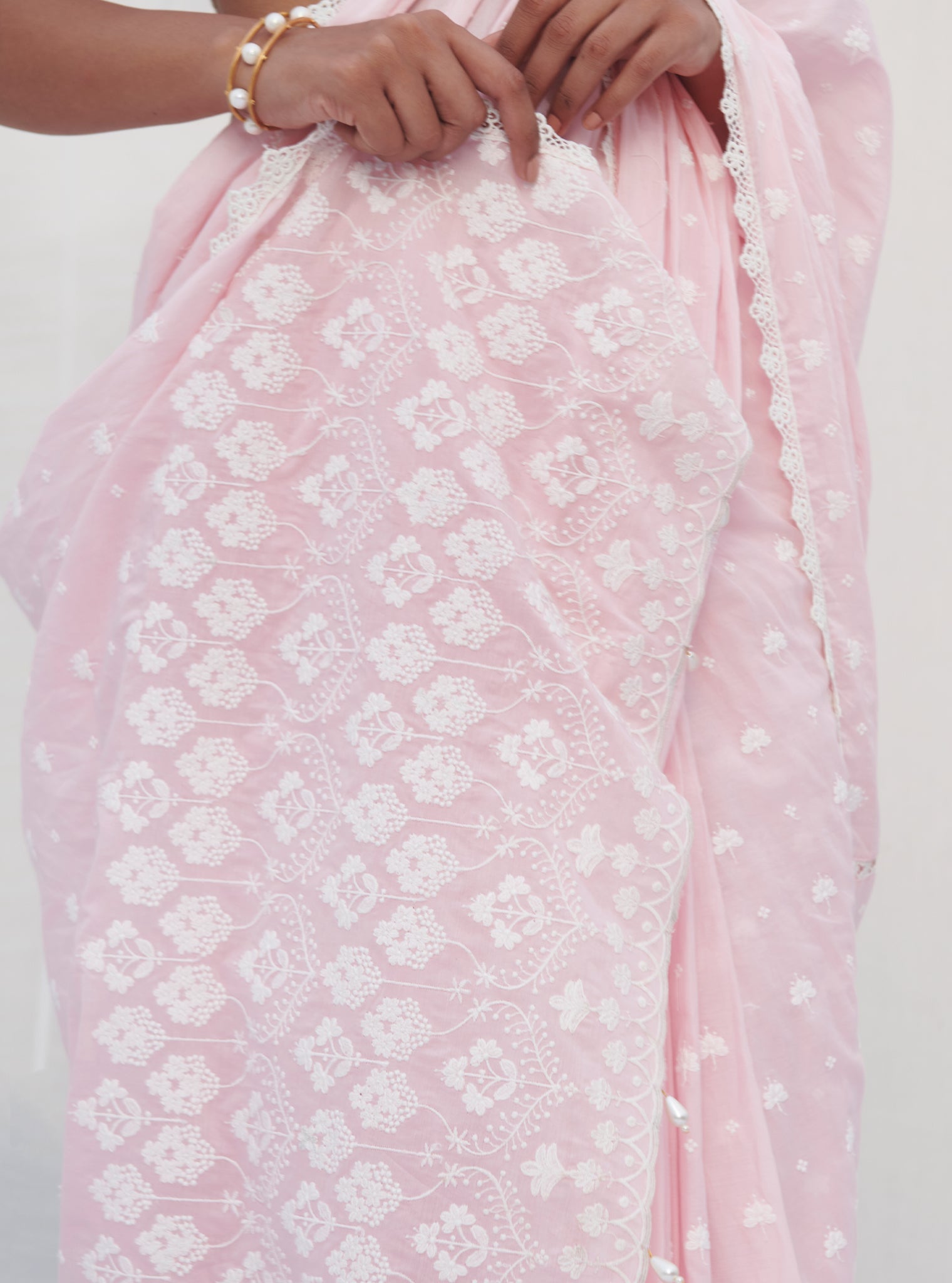 Chikli Supima Cotton Pink Saree