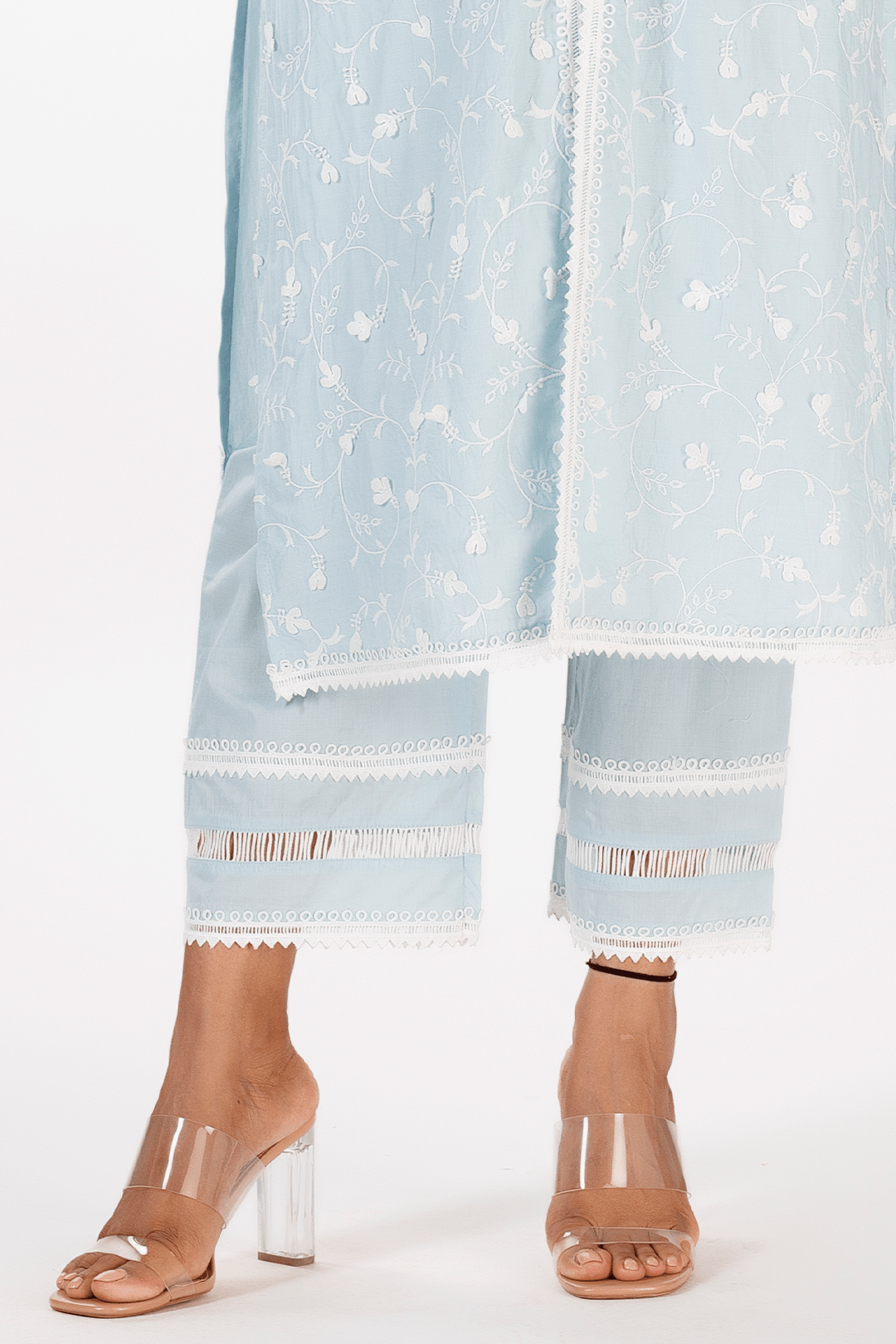 Mulmul Supima Cotton Cali Light Blue Pant
