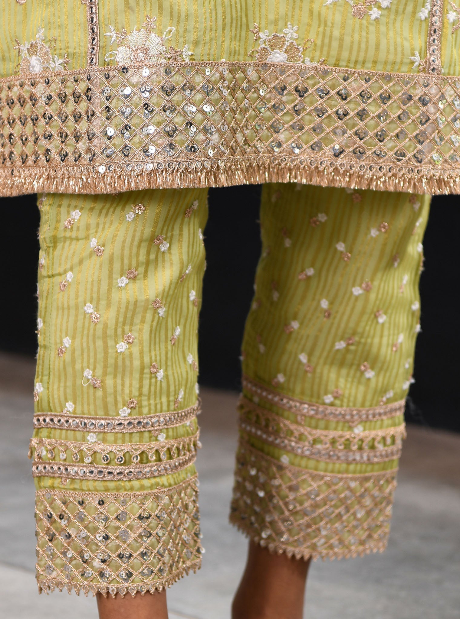 Mulmul Banarsi Carey Green Pant