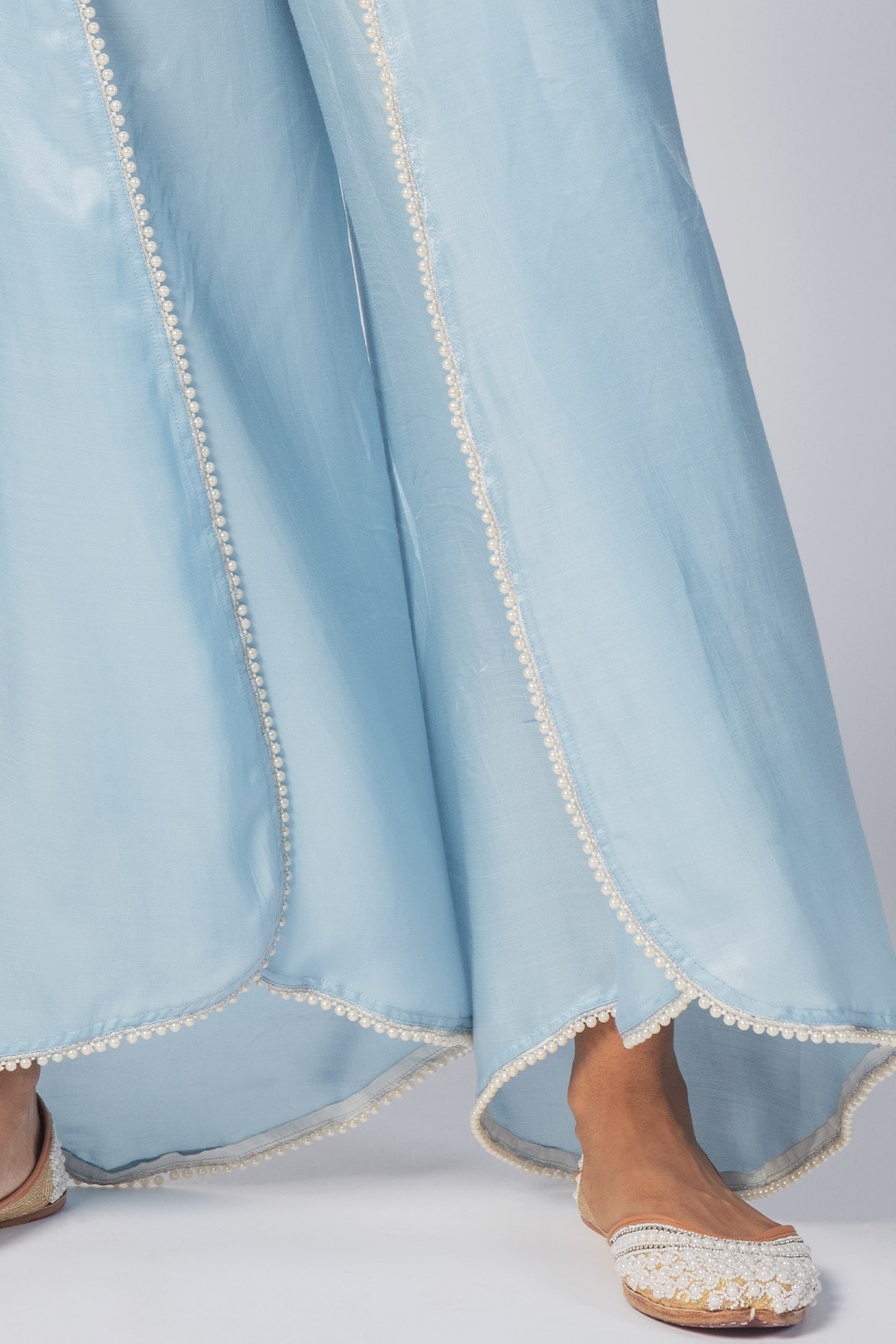 Mulmul Organza Claire Blue Dhoti Pant