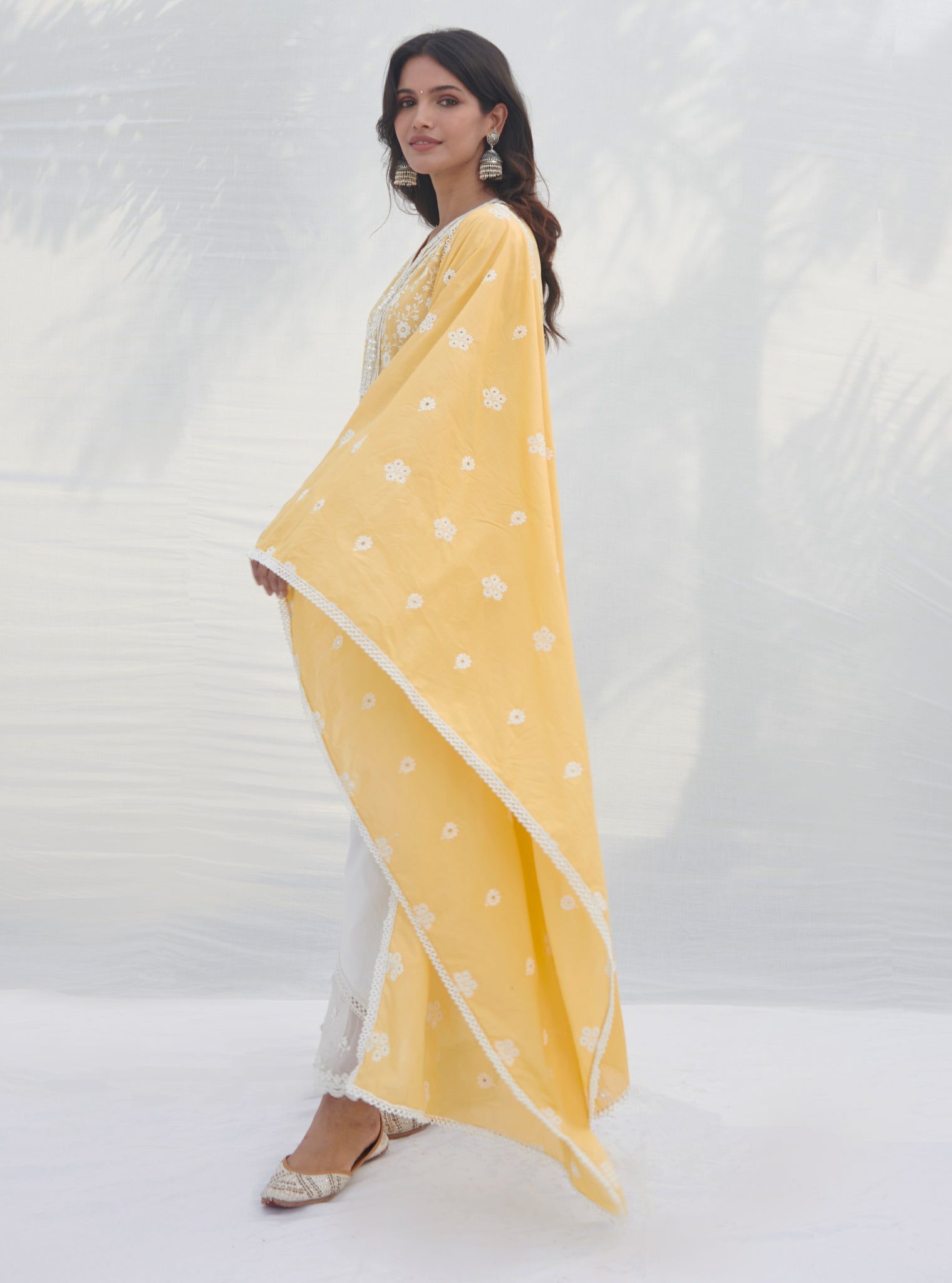 Mulmul Supima Cotton Codli Yellow kurta