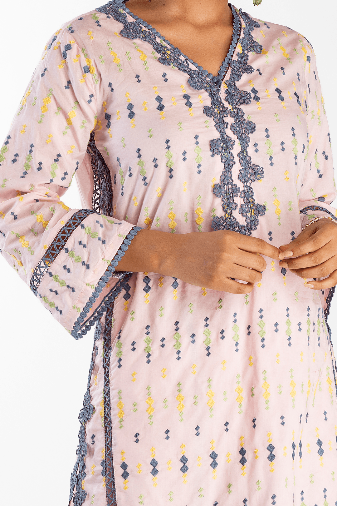 Mulmul Supima Cotton Cupid Pink Kurta