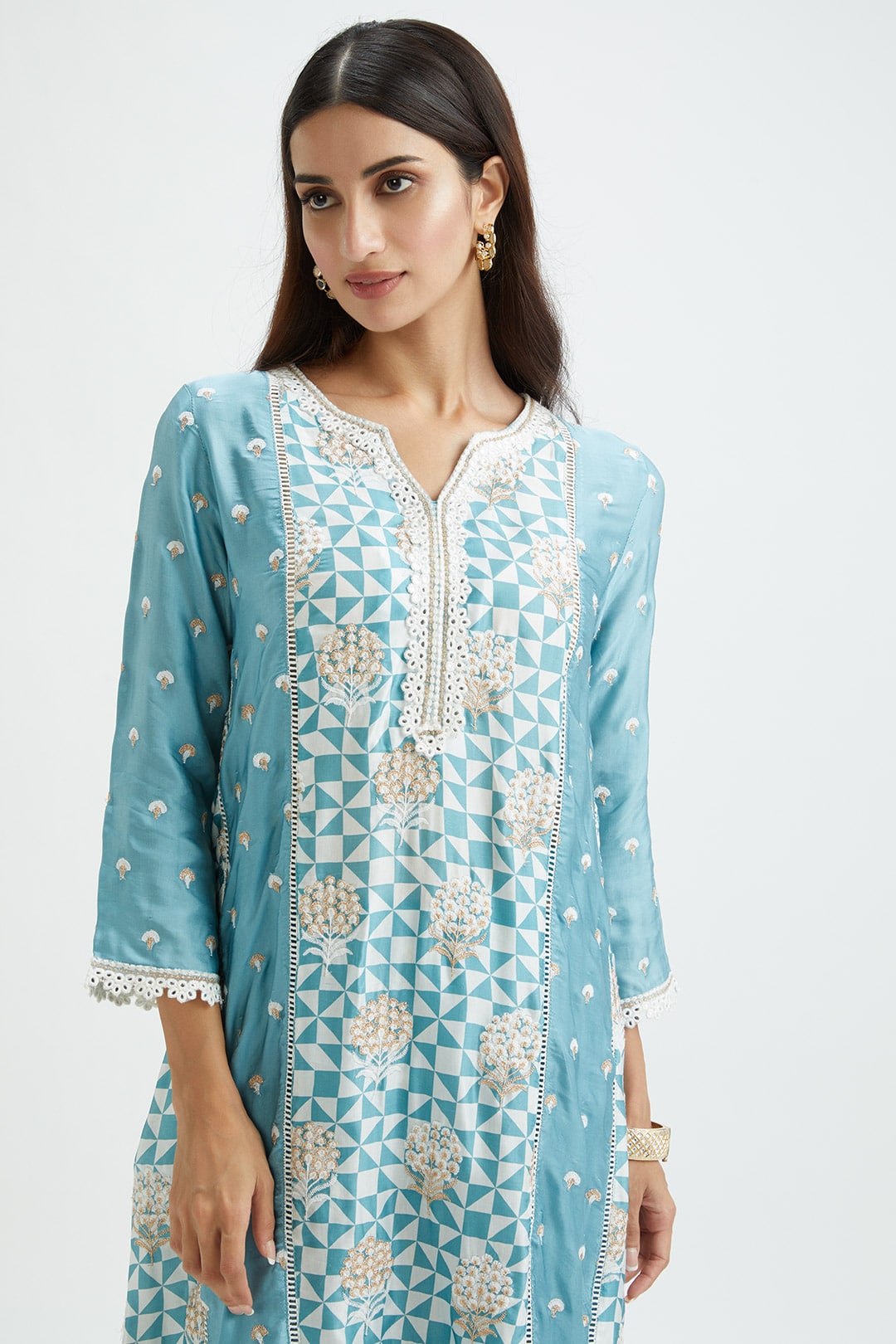 Derby Teal Kurta