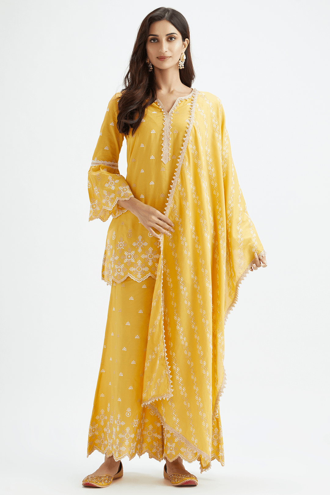 Dove Mustard Kurta