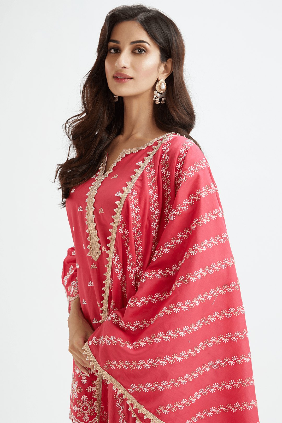 Mulmul Supima Cotton Sparrow Red Dupatta