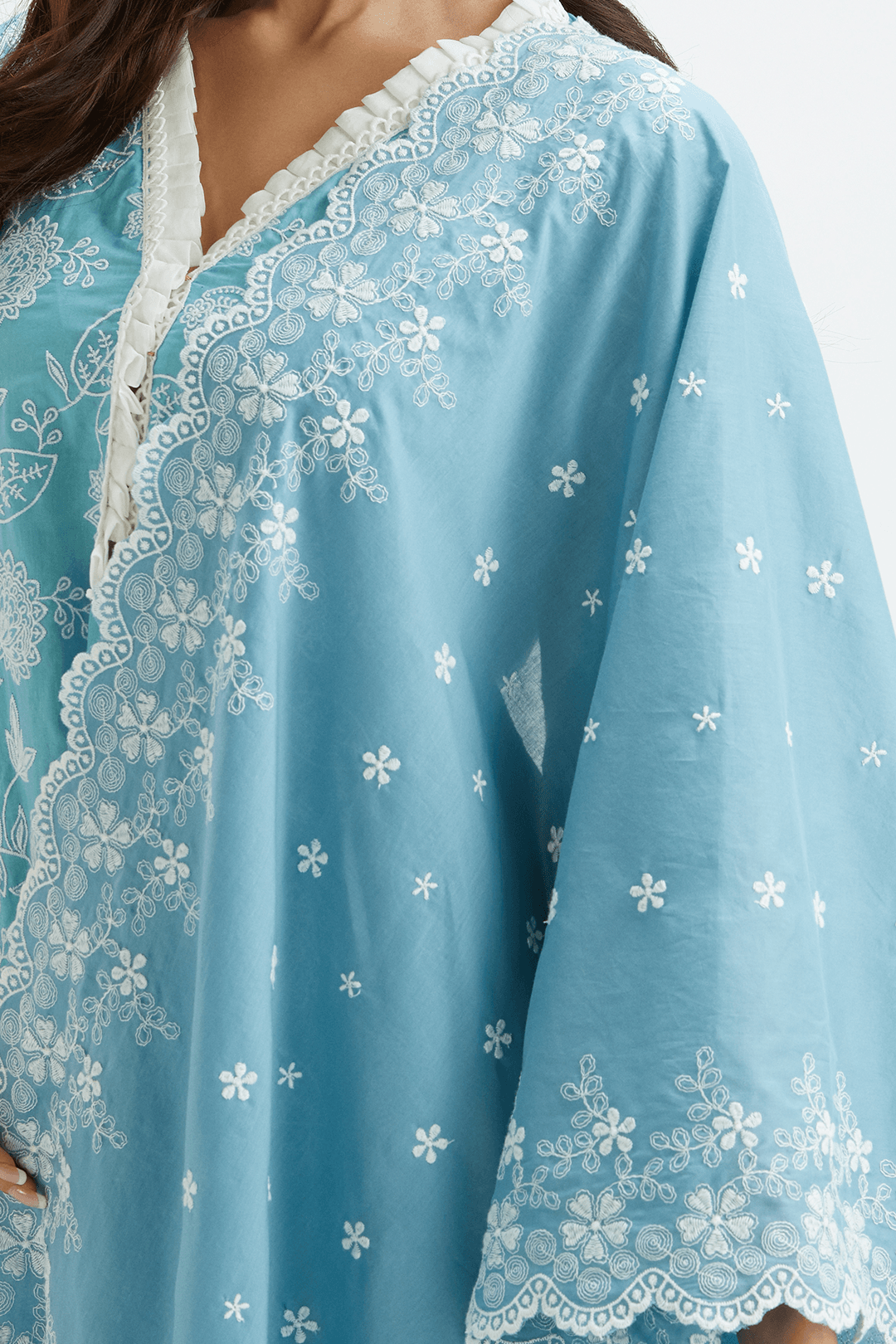 Mulmul Supima Cotton Starlin Teal Dupatta