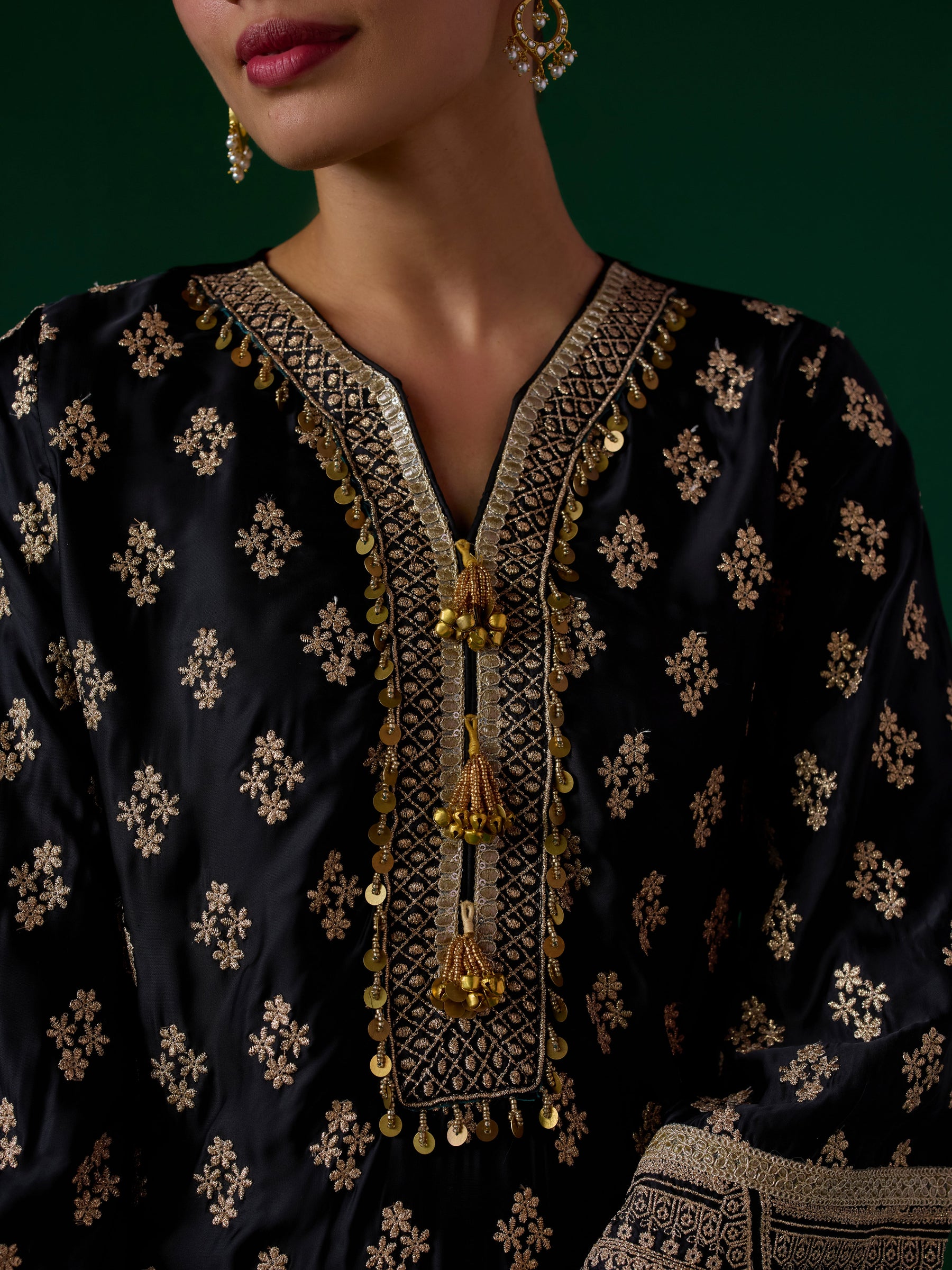 Elira Cupro Black Kurta Set