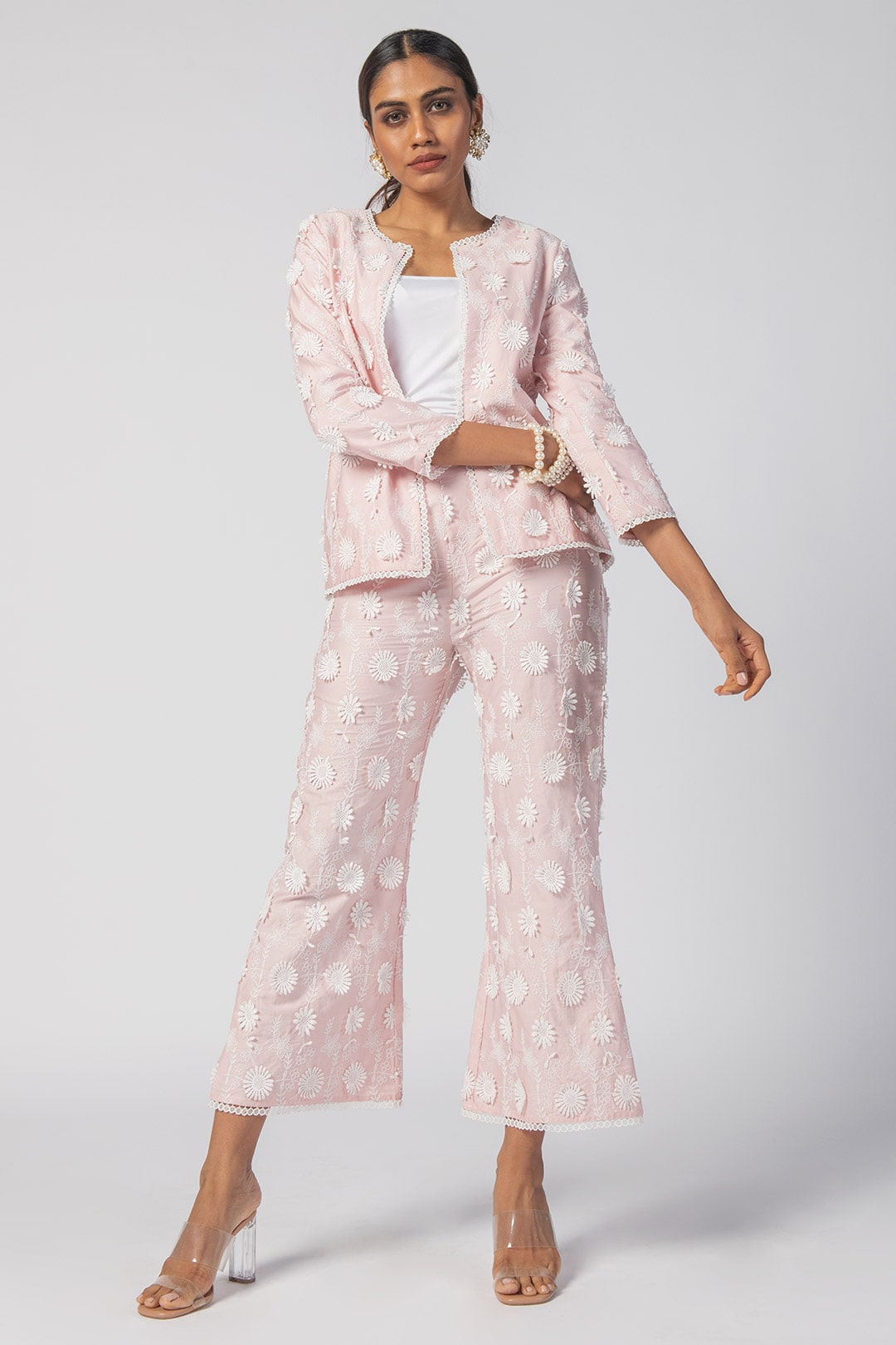 Ettie Supima Cotton Pink Jacket With Ettie Pant
