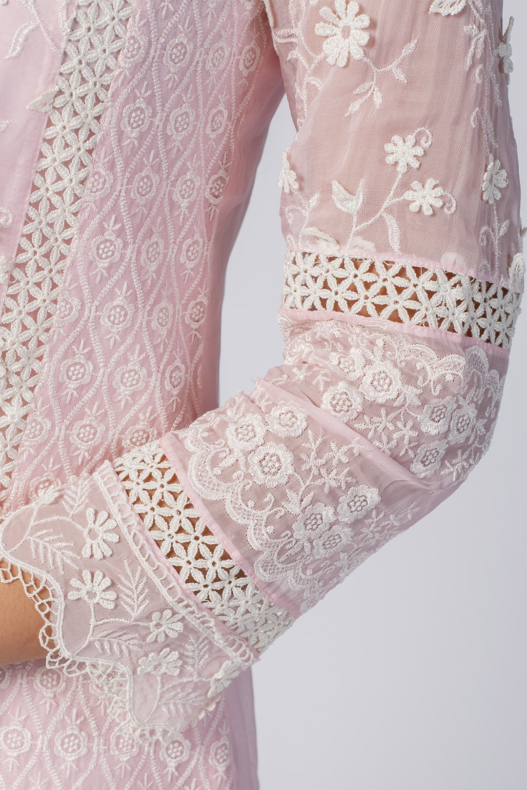 Mulmul Organza Pink Fiona Kurta