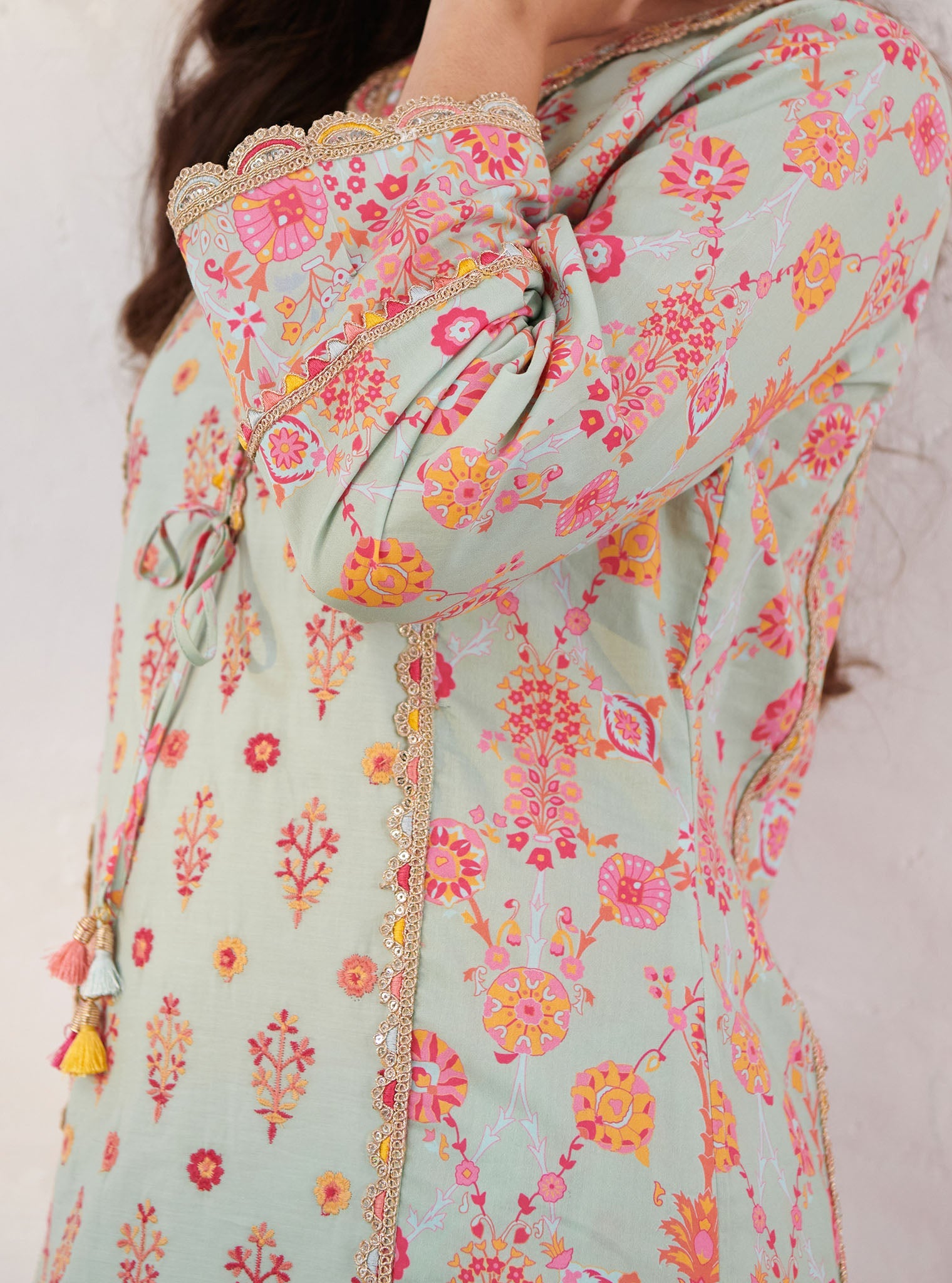 Mulmul Supima Cotton Harper Green Kurta