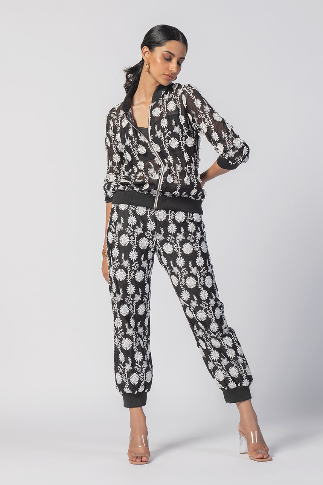 Mulmul Organza Juniper Black Pant