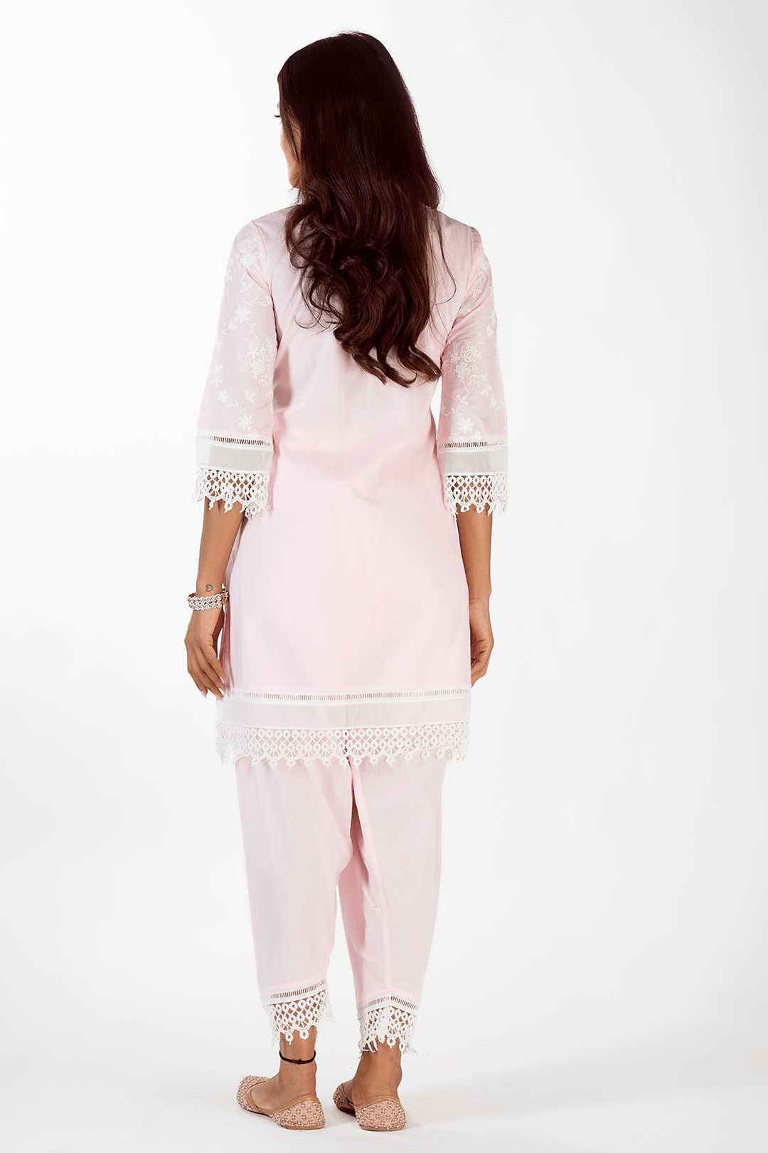 Mulmul Supima Cotton Kai Pink Kurta