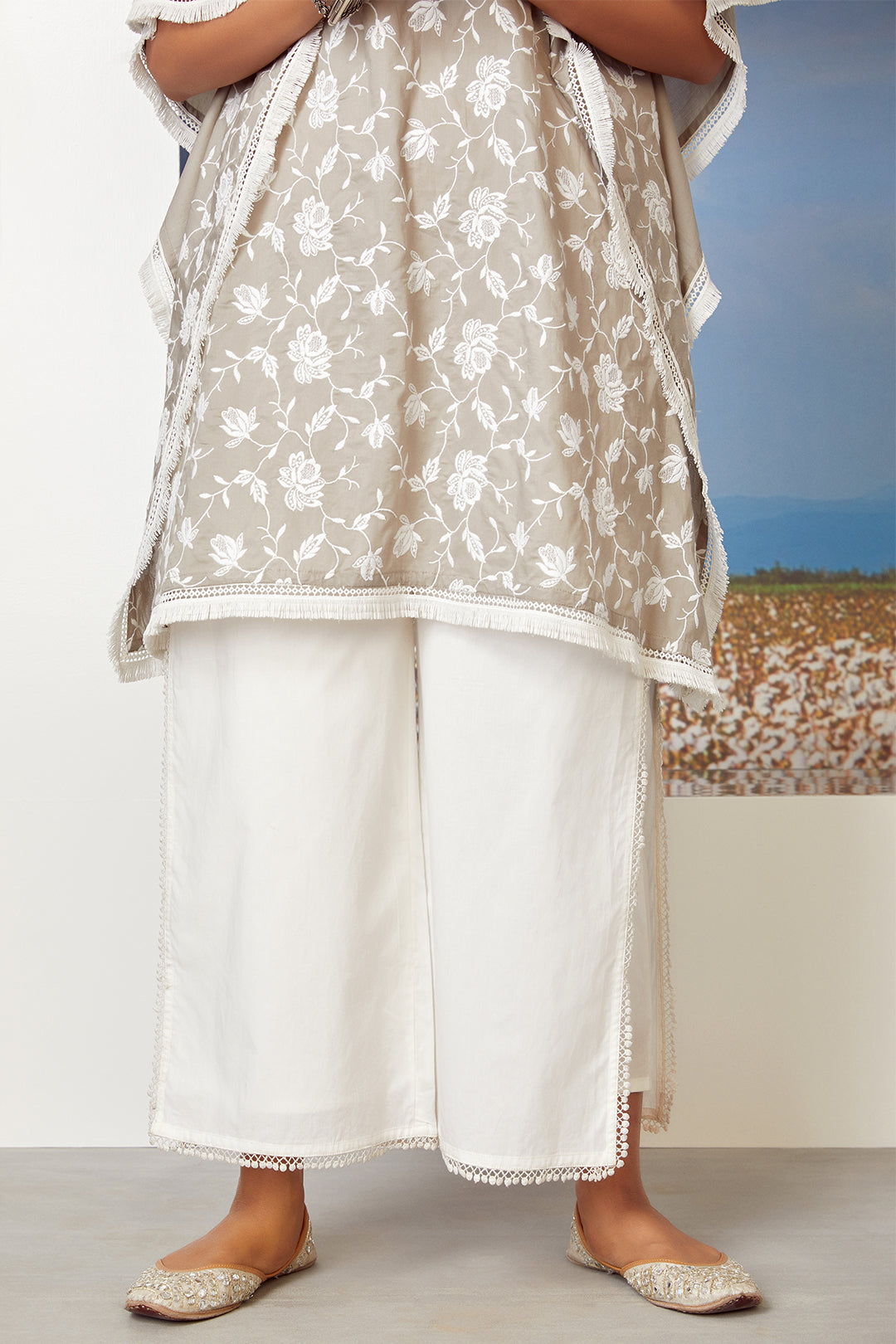 Mulmul Supima Cotton Flap Pyajama White