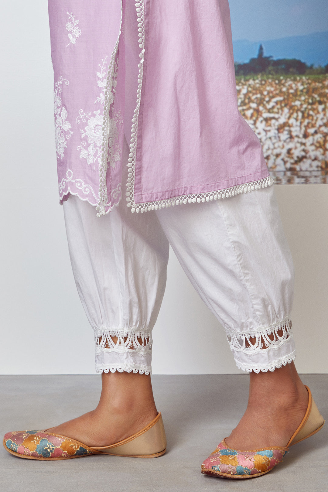 Mulmul Supima Cotton Love Song Lilac Kurta